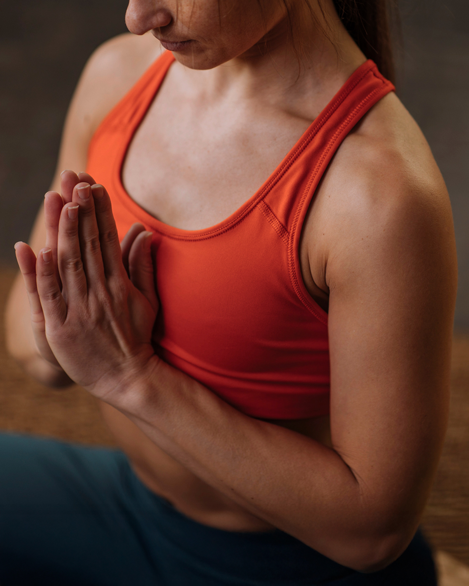 a woman meditating