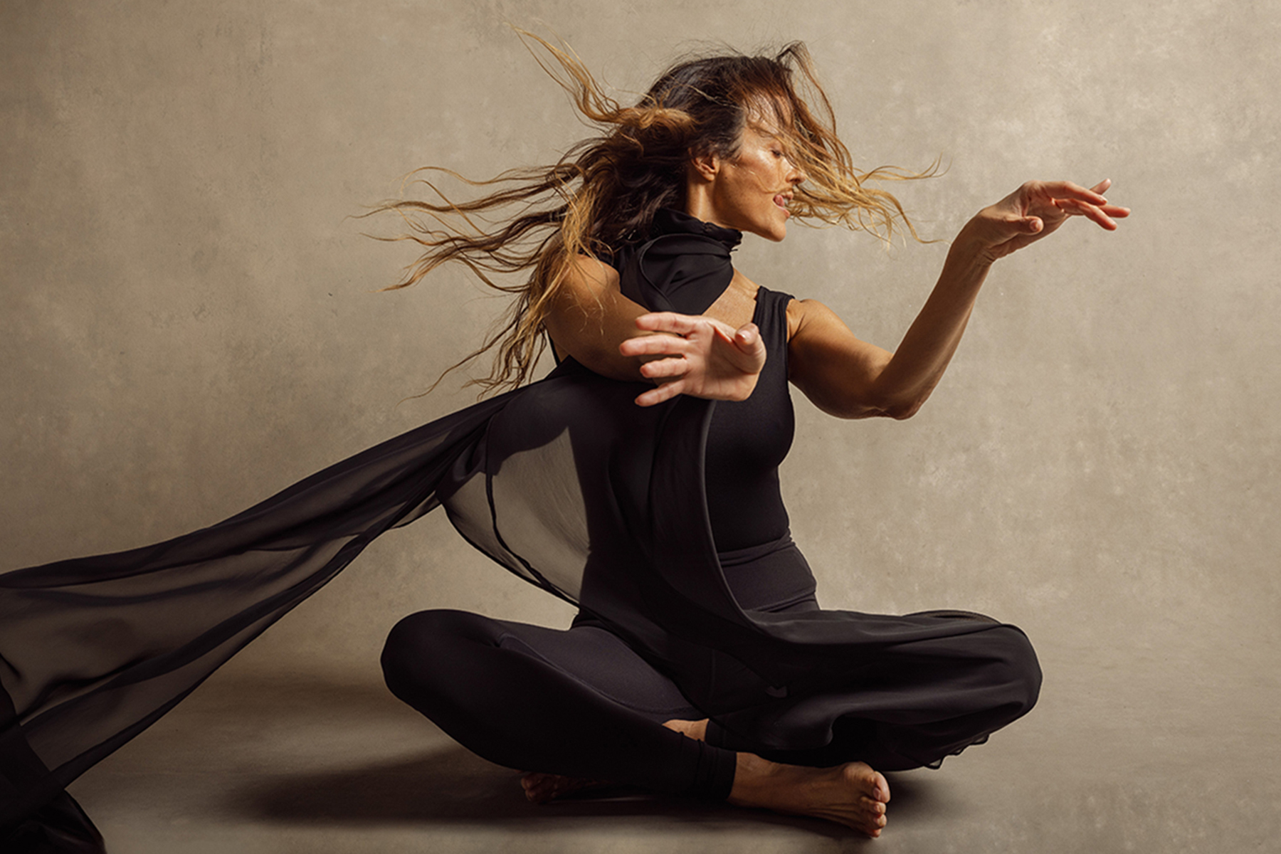 a woman doing yoga