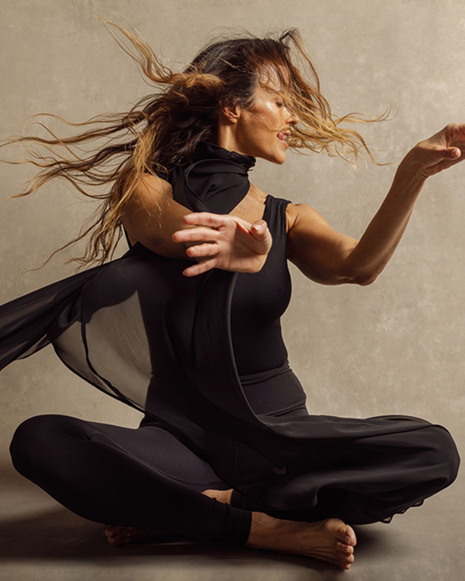 a woman doing yoga
