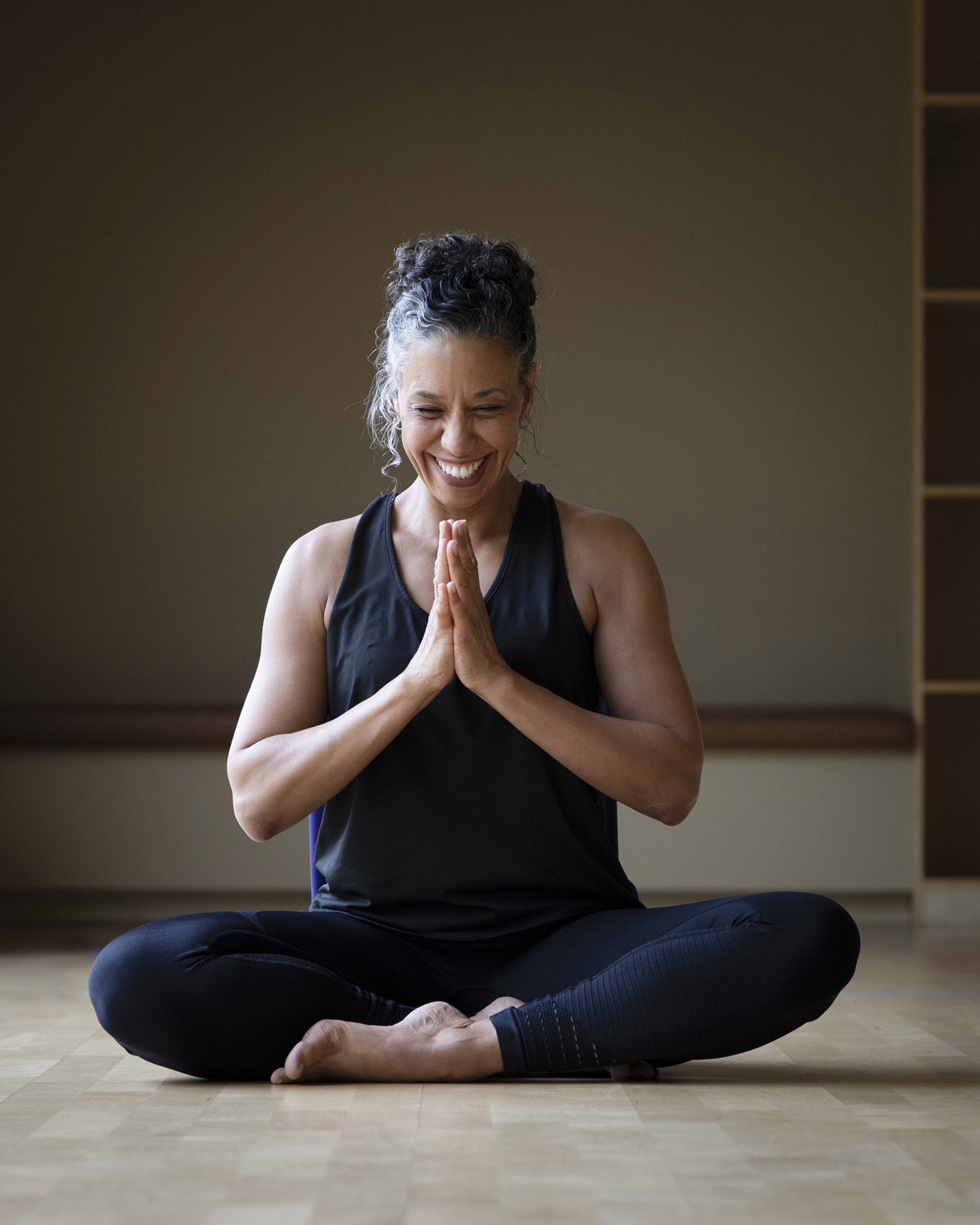 A woman meditating