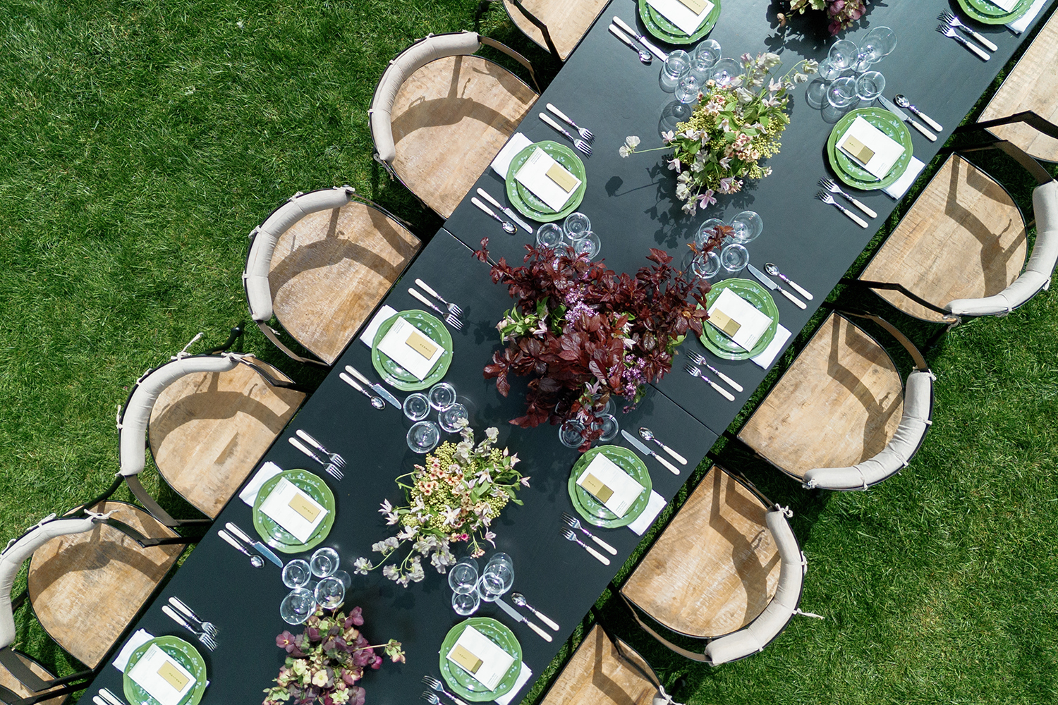 The table setting for wedding receptions at Canyon Ranch in Woodside