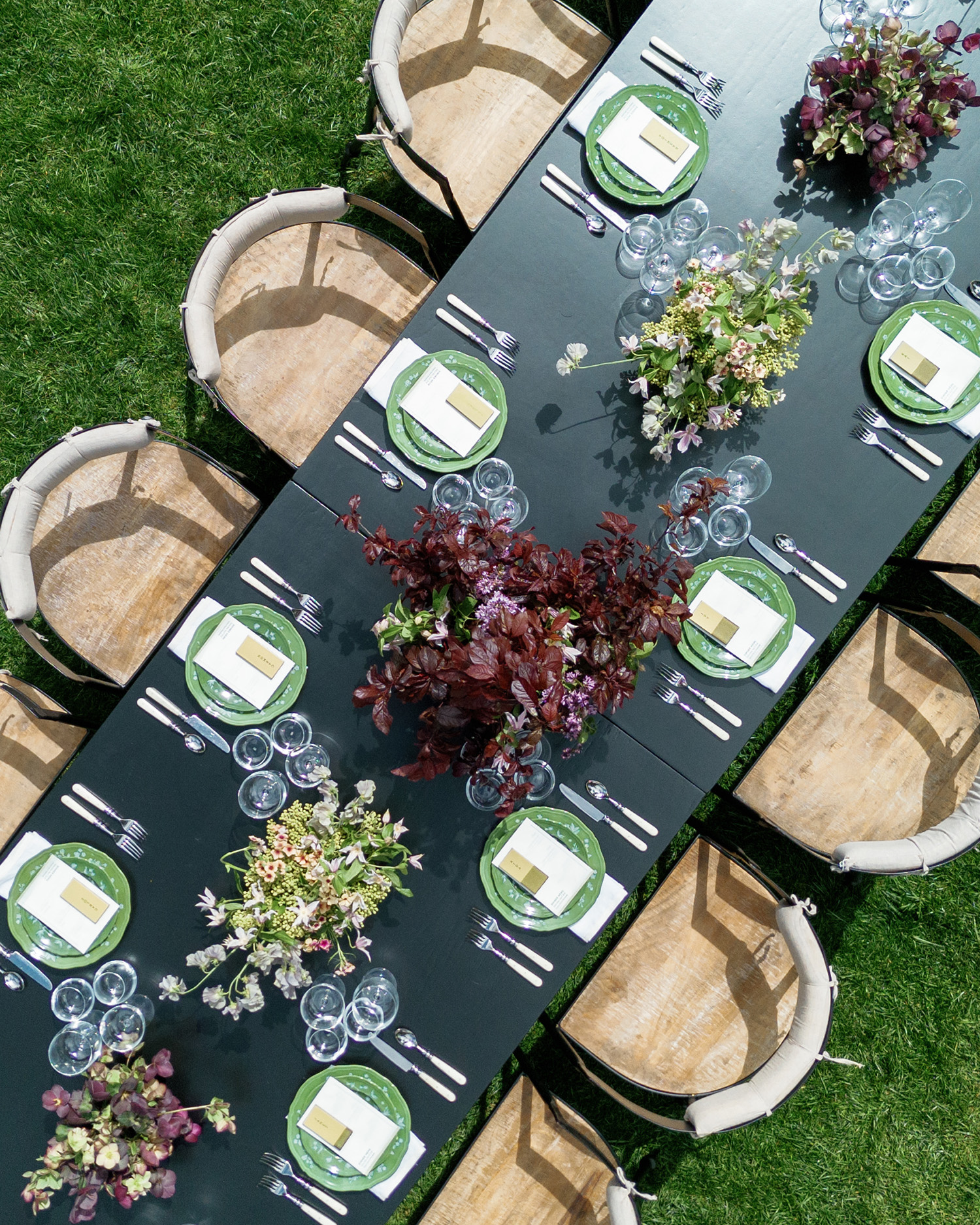The table setting for wedding receptions at Canyon Ranch in Woodside