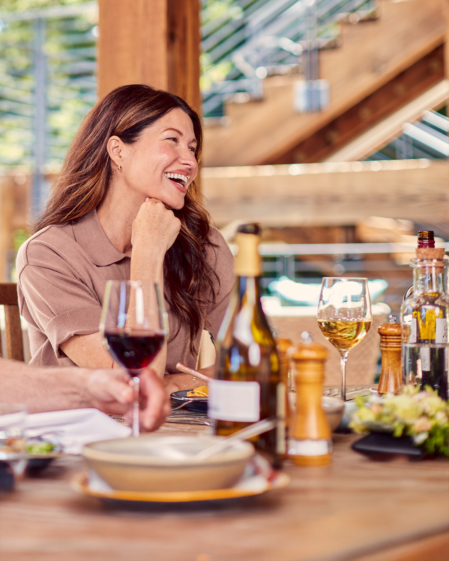 a family eating