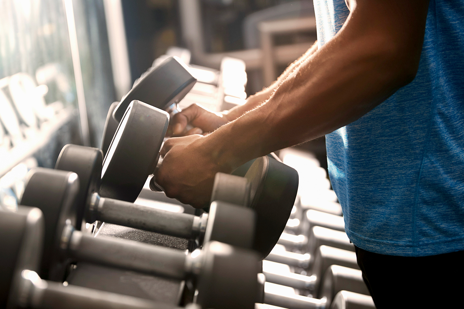 a man lifting weights