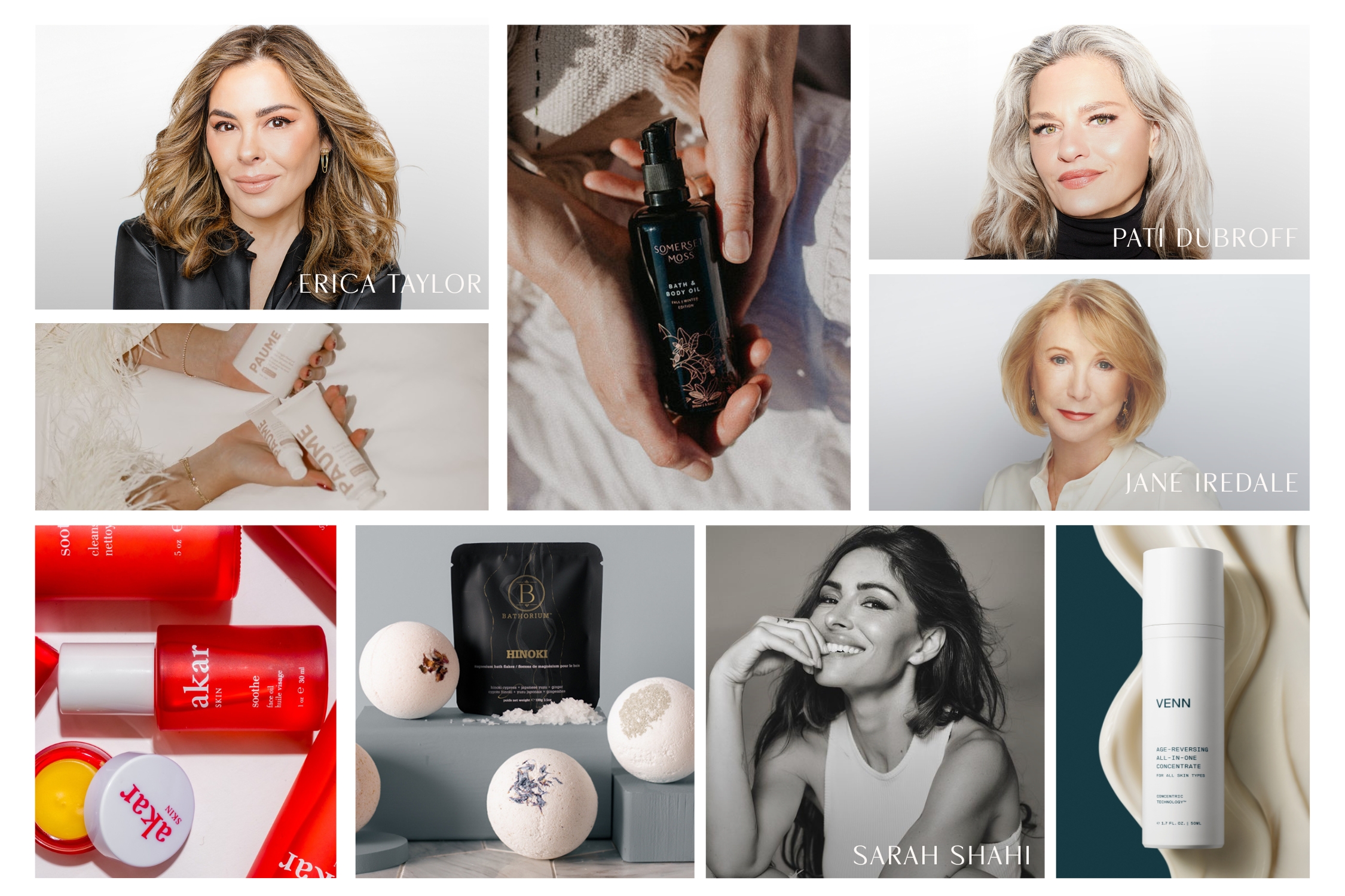 collage of beauty brands