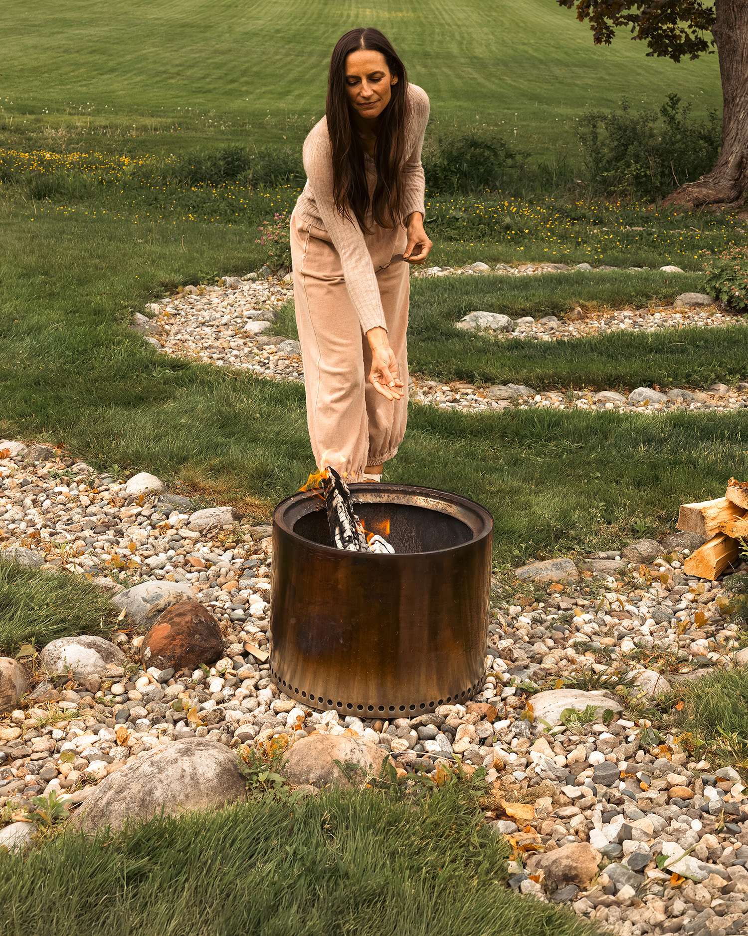 a woman doing a ritual