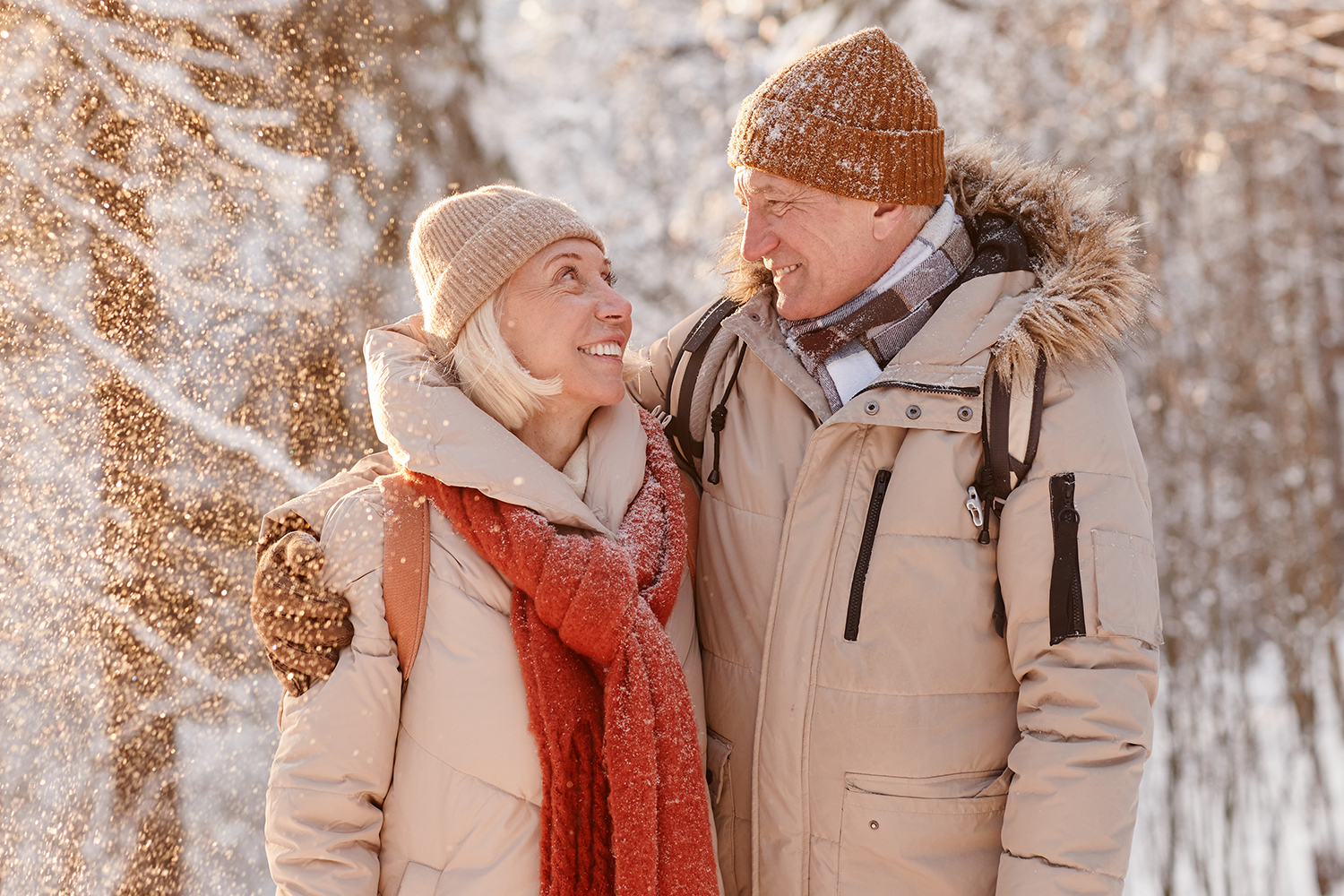 an old couple celebrating the holidays