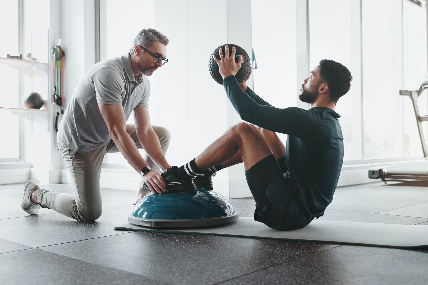 Two men working out