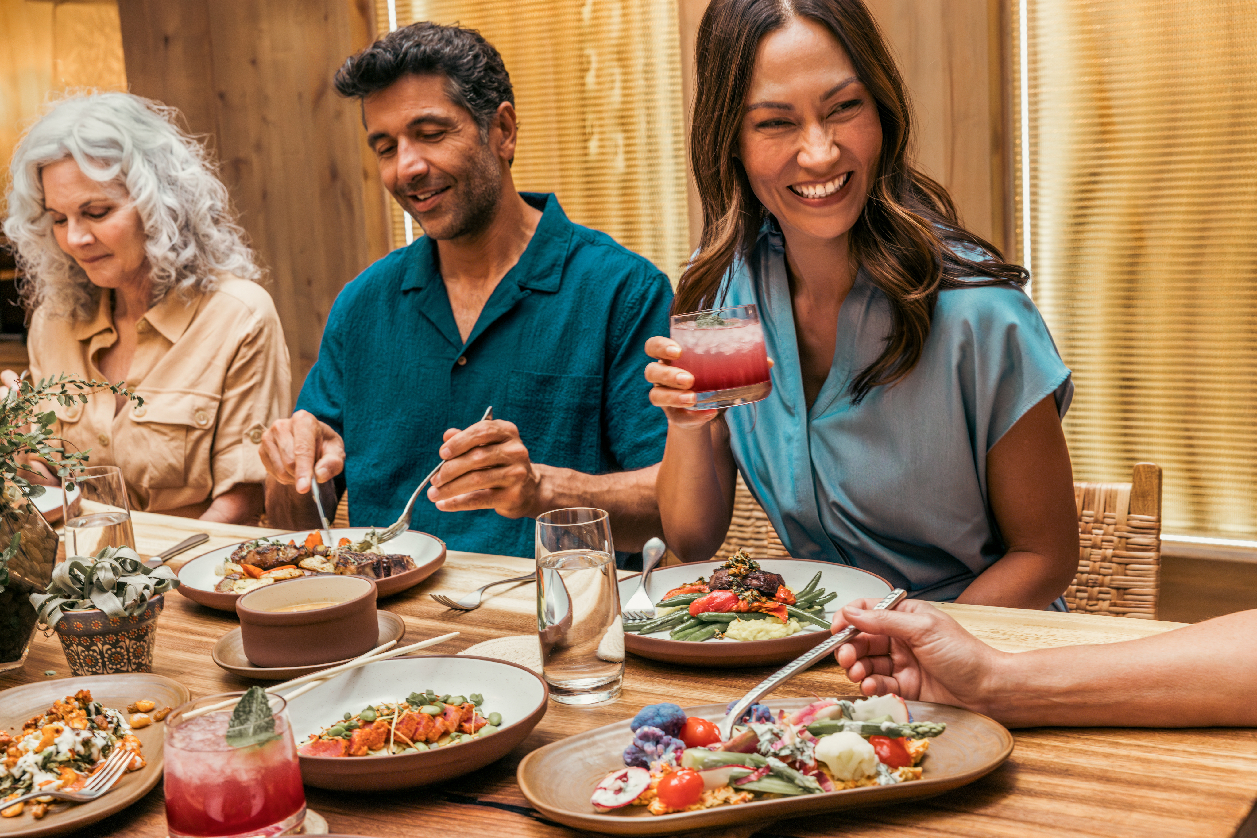 A Group Enjoying a Dinner at the Vaquero