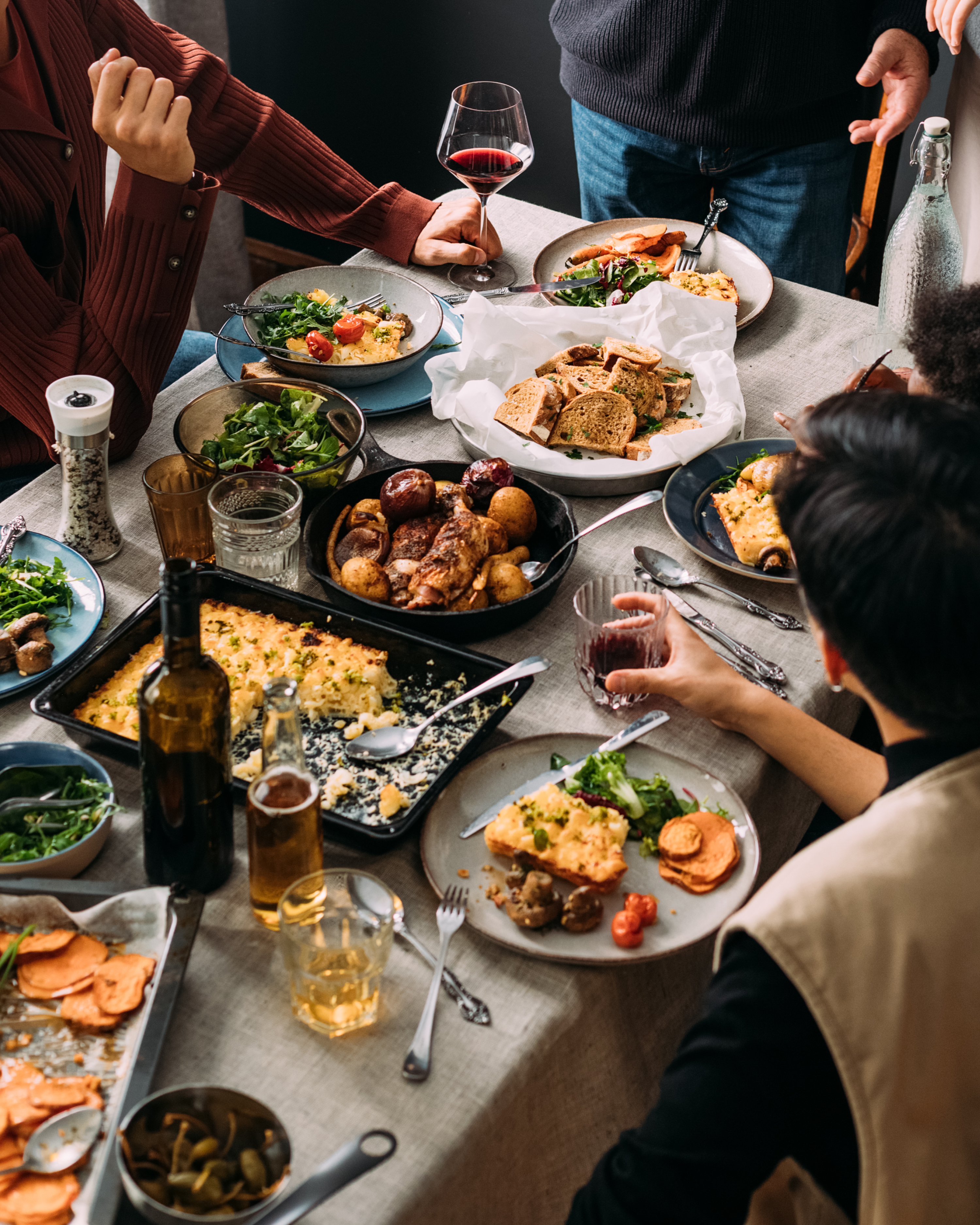 a family eating