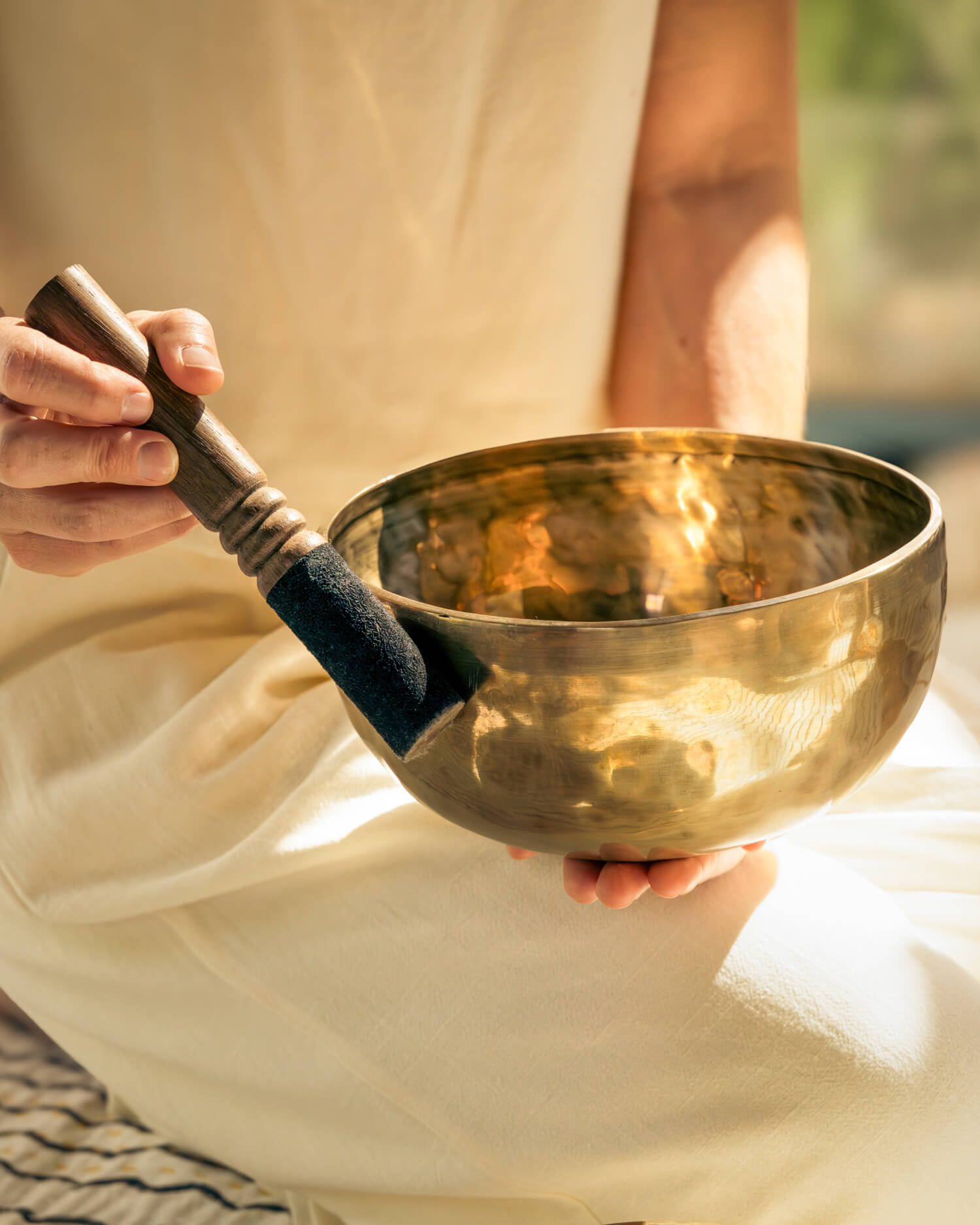 Woman With Sound Bowl in her Hands 