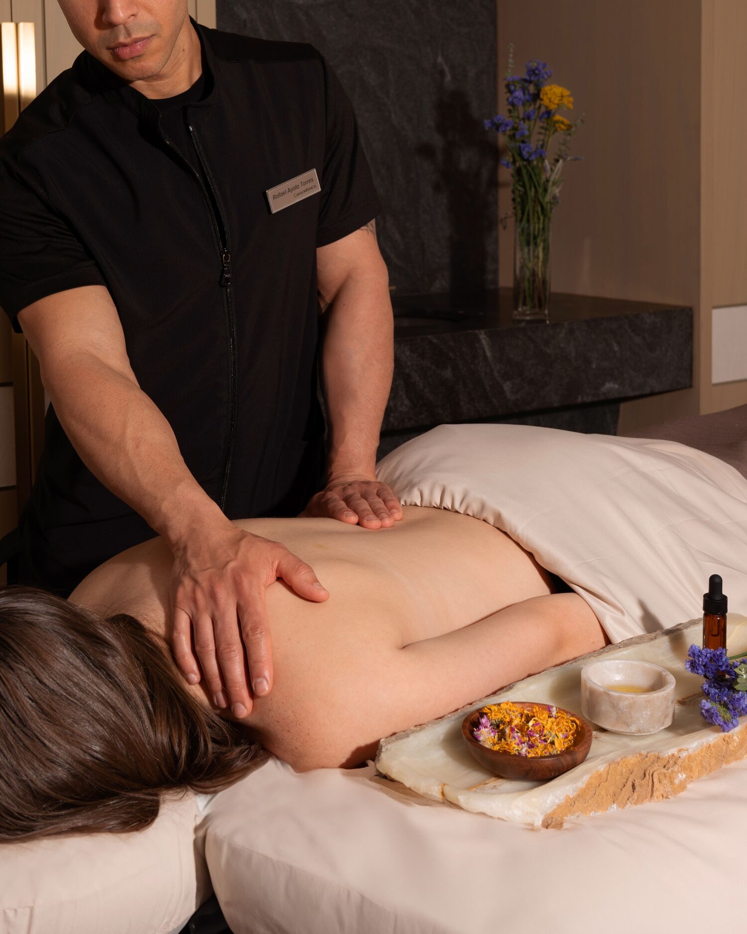 A woman getting a massage