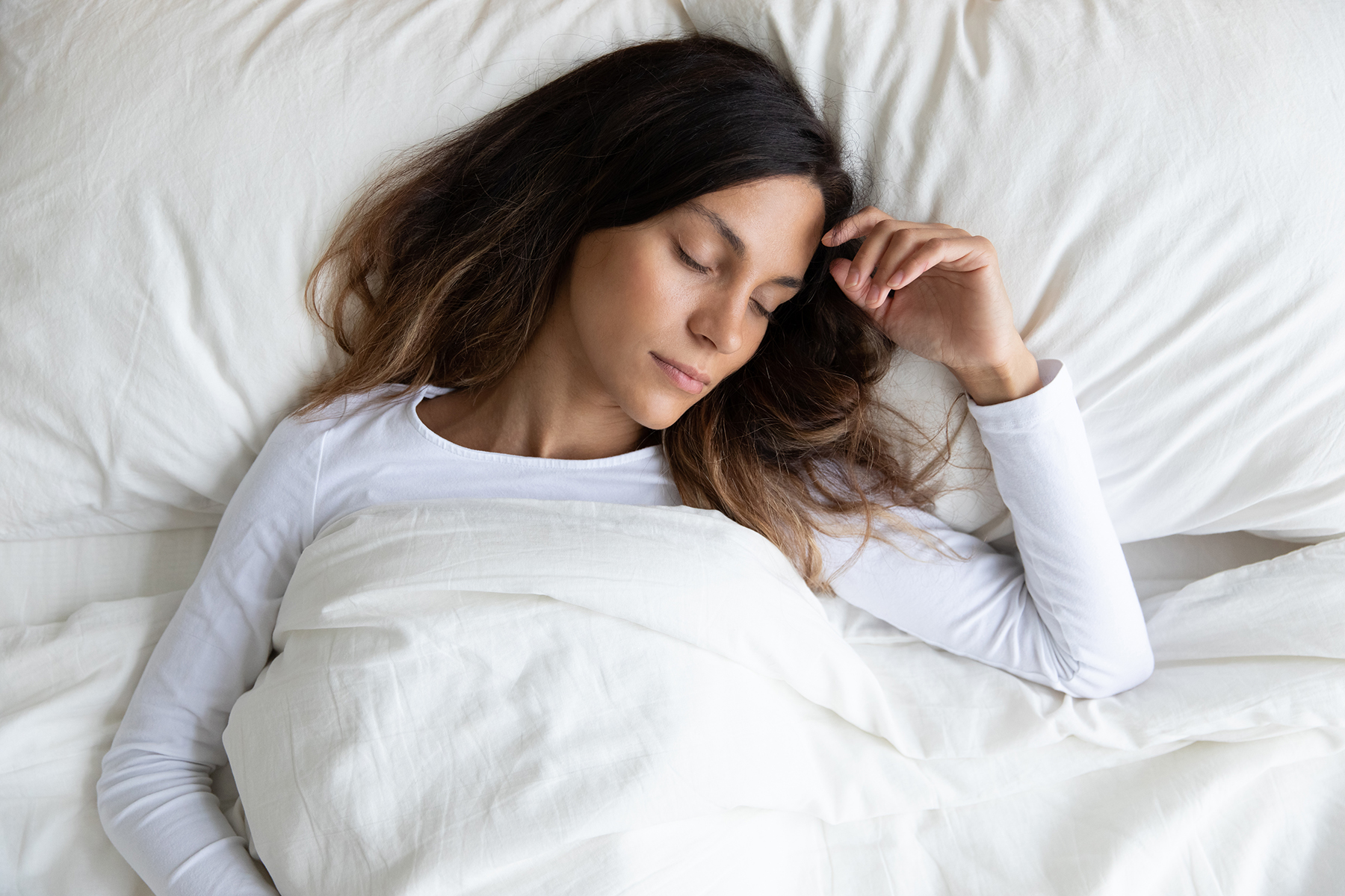 a woman sleeping