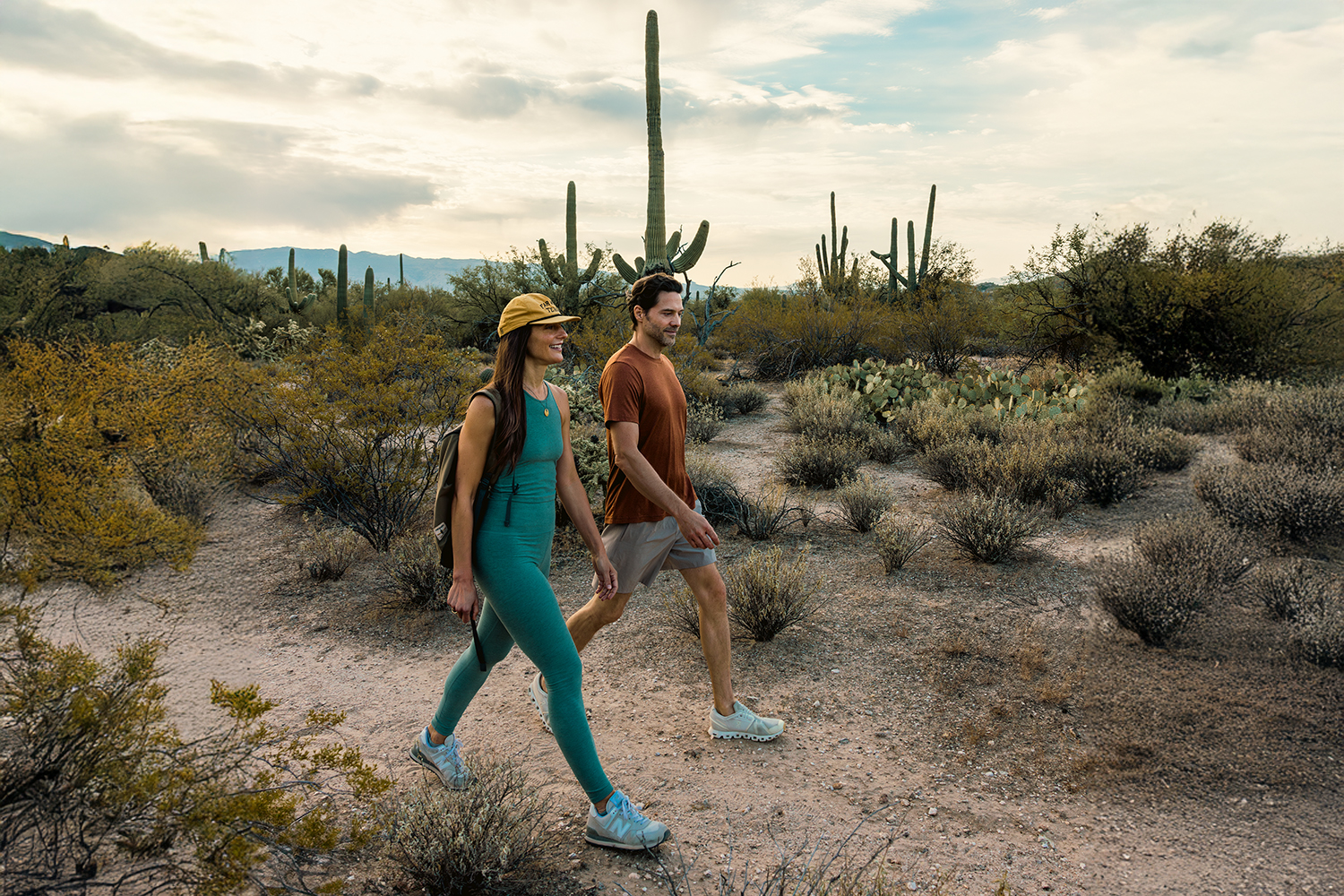 a couple hiking