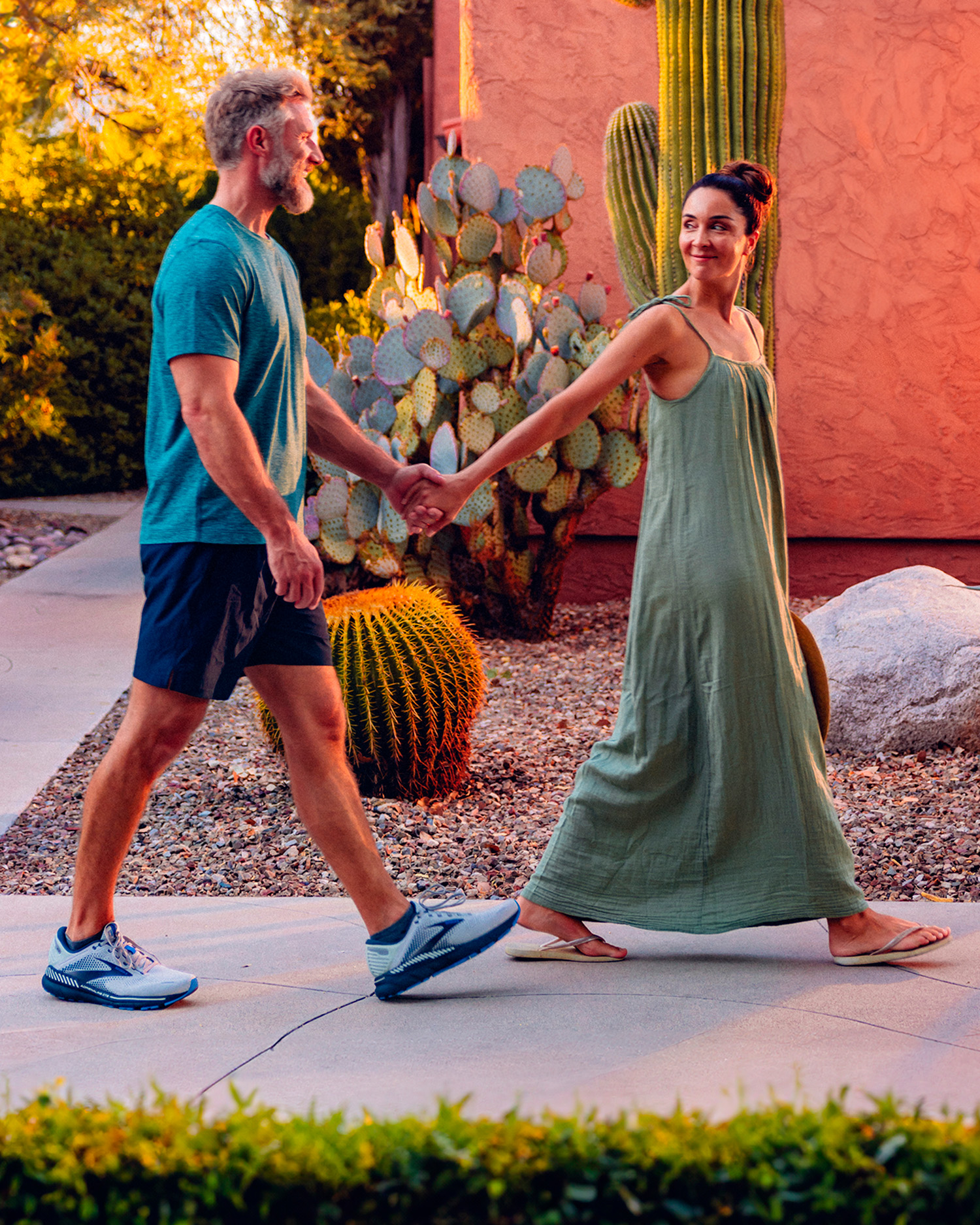 a couple walking