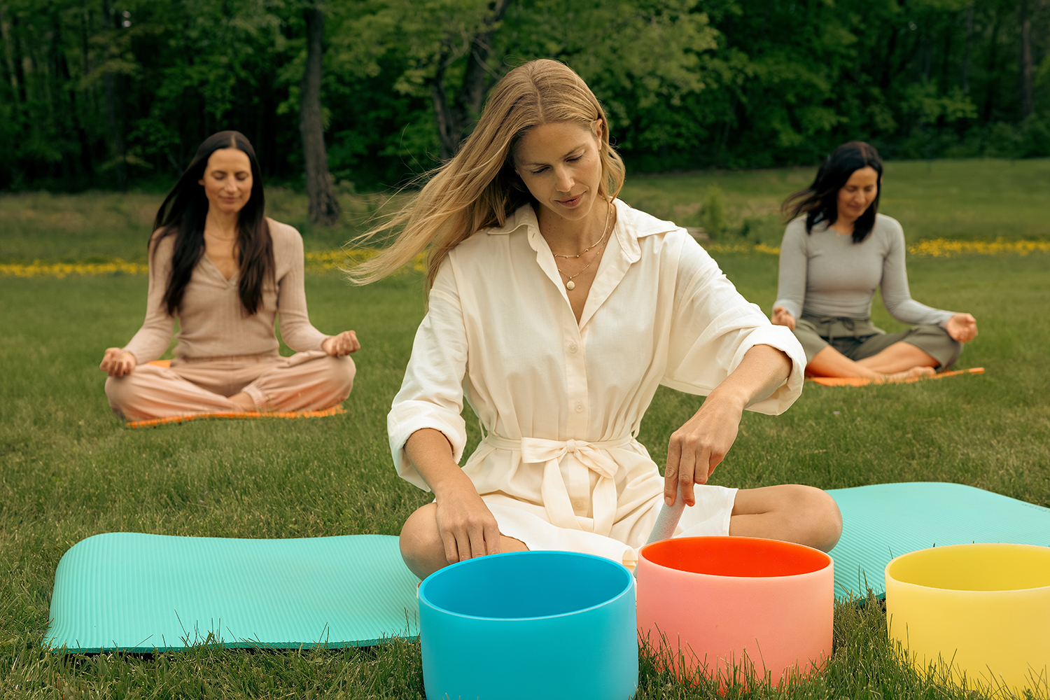 a group sound bath meditation