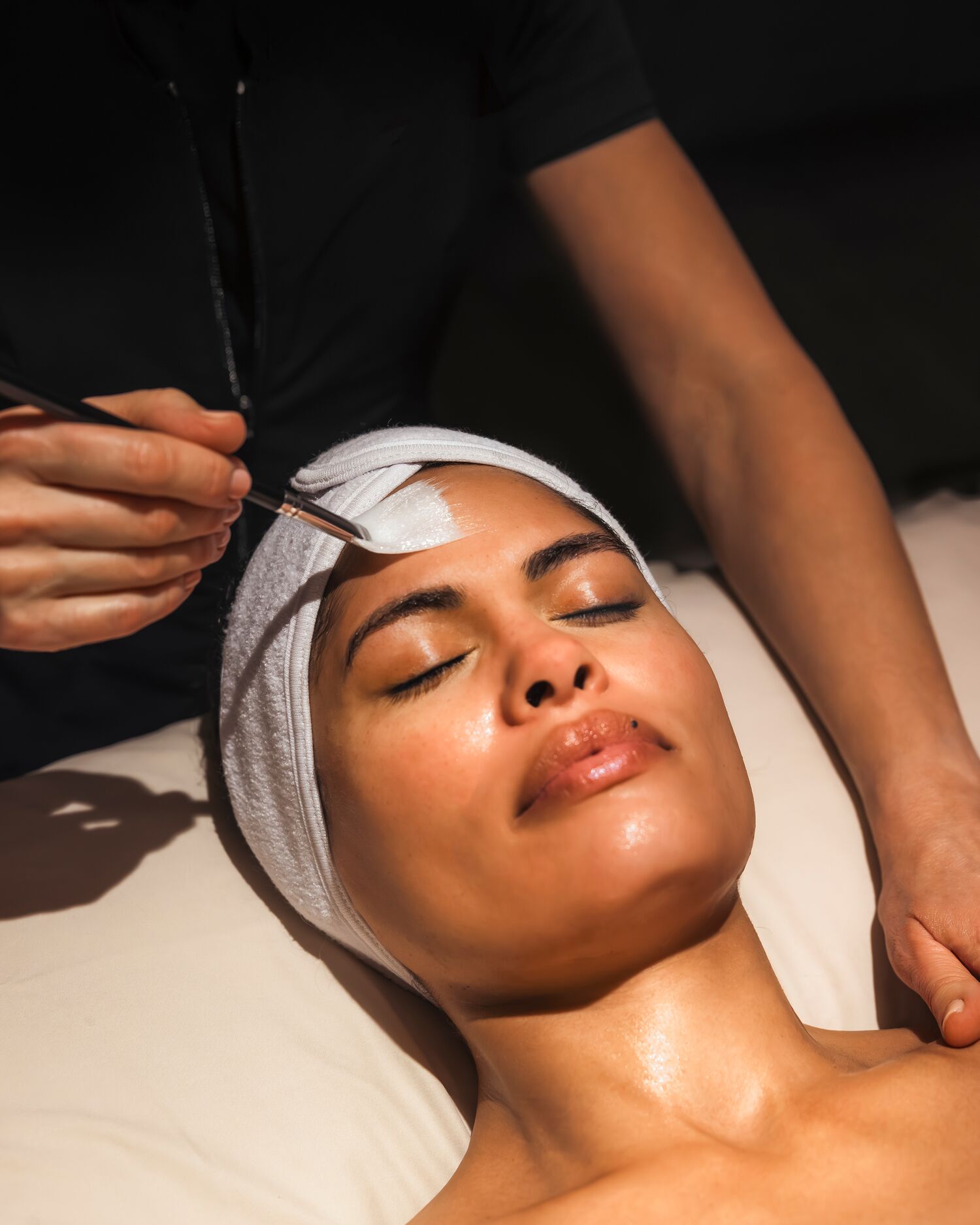 A woman getting a facial at the Spa at Canyon Ranch