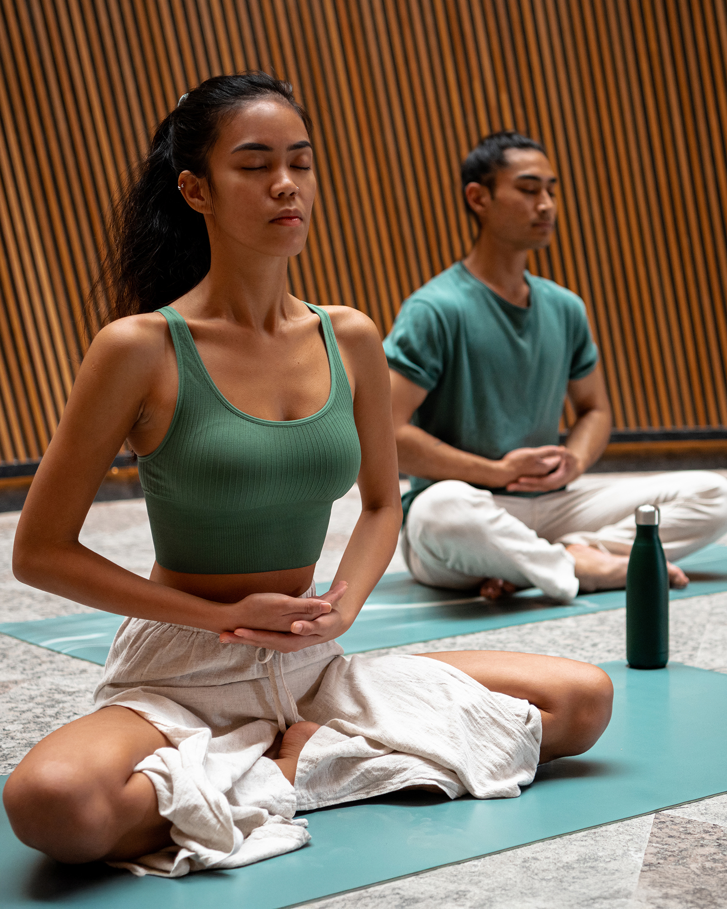  Couple doing yoga