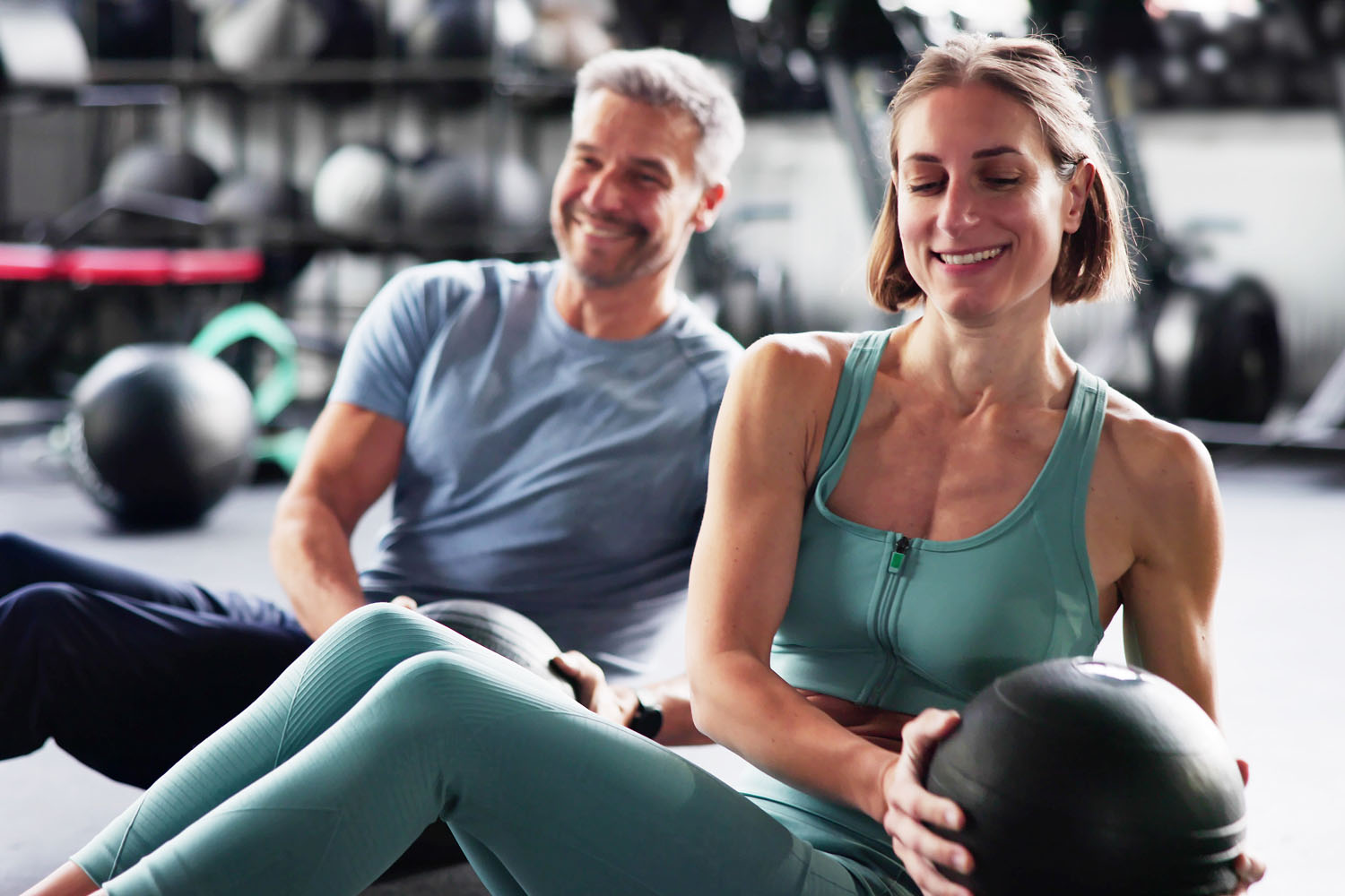 a couple working out