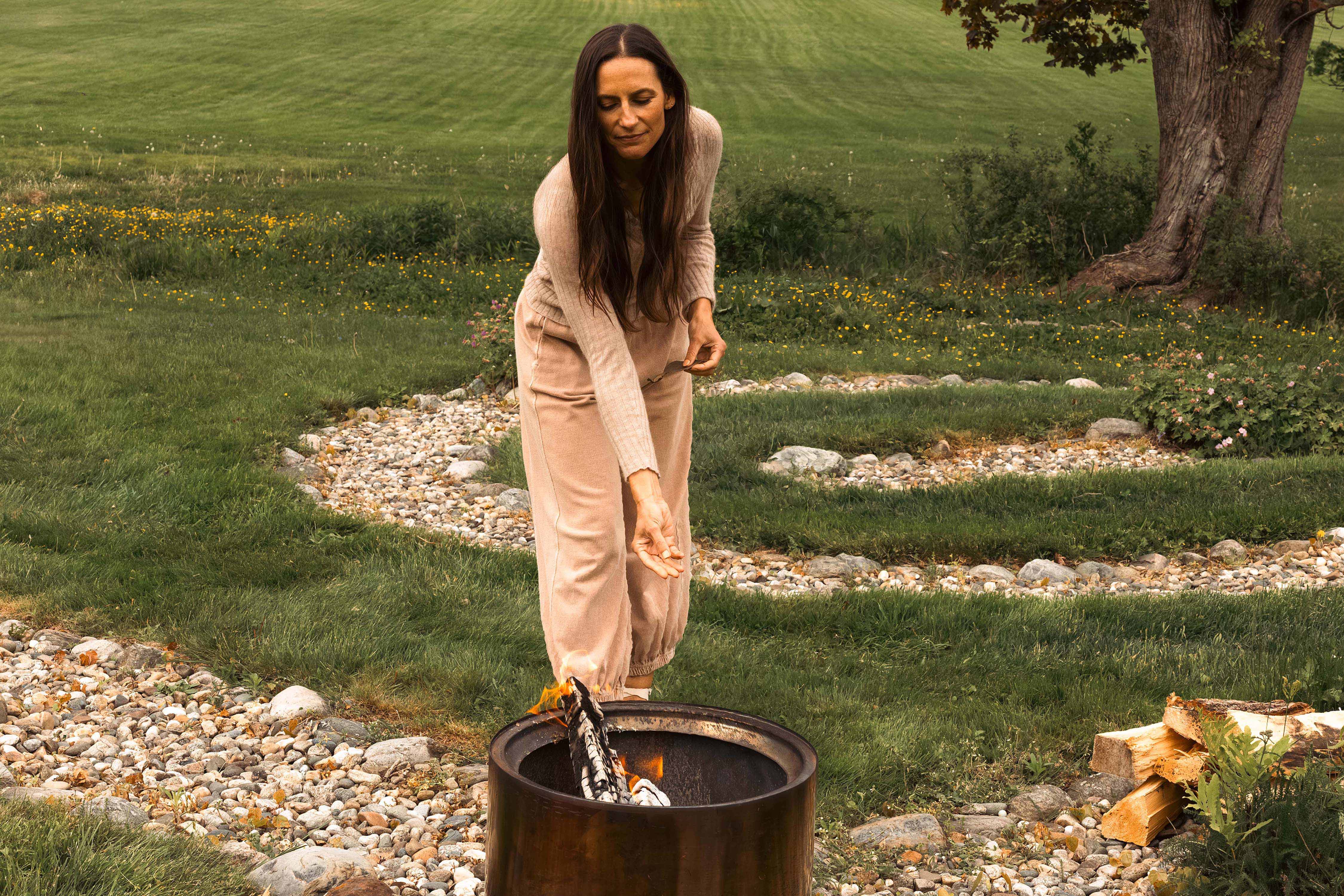 a women doing a ritual