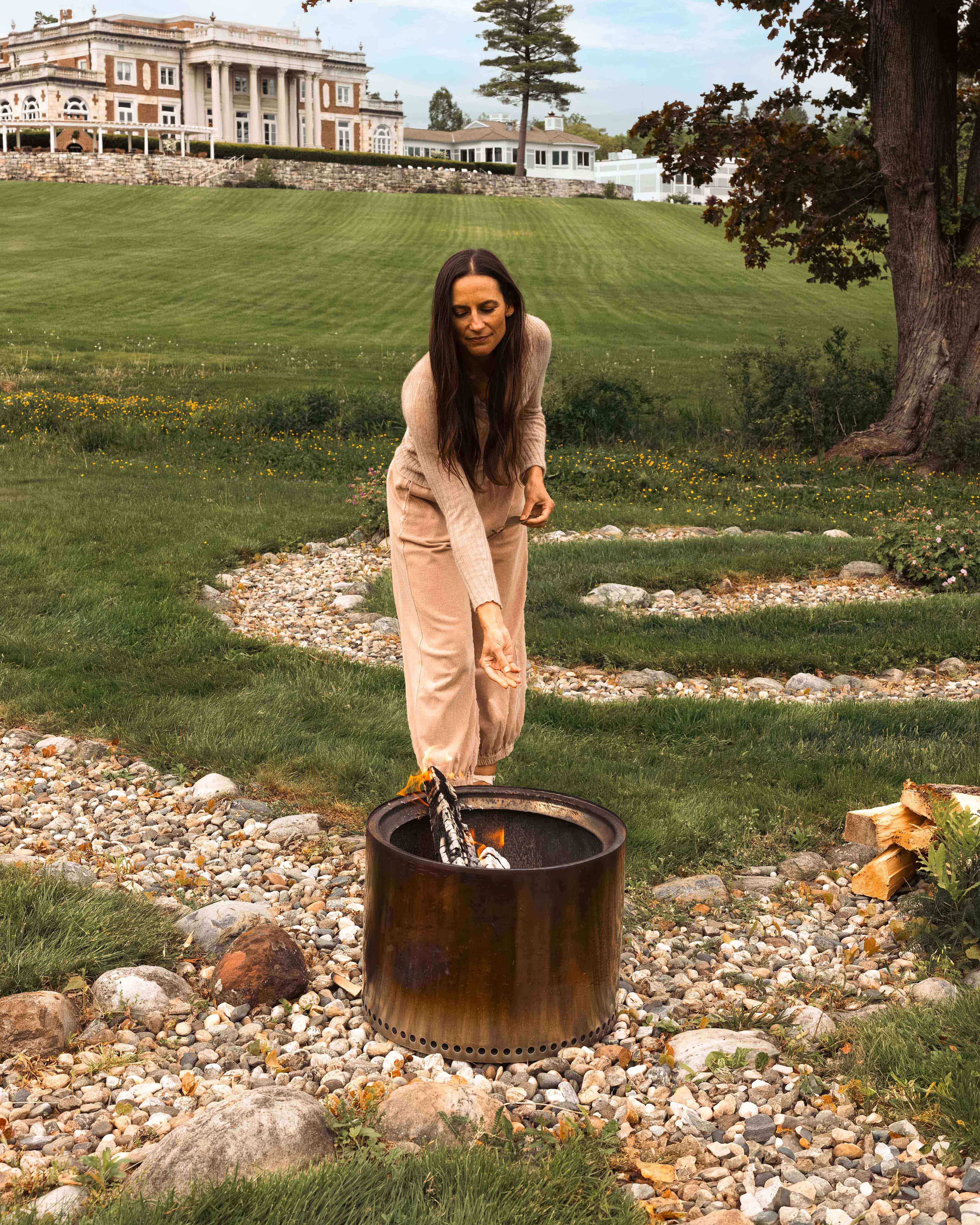 a women doing a ritual