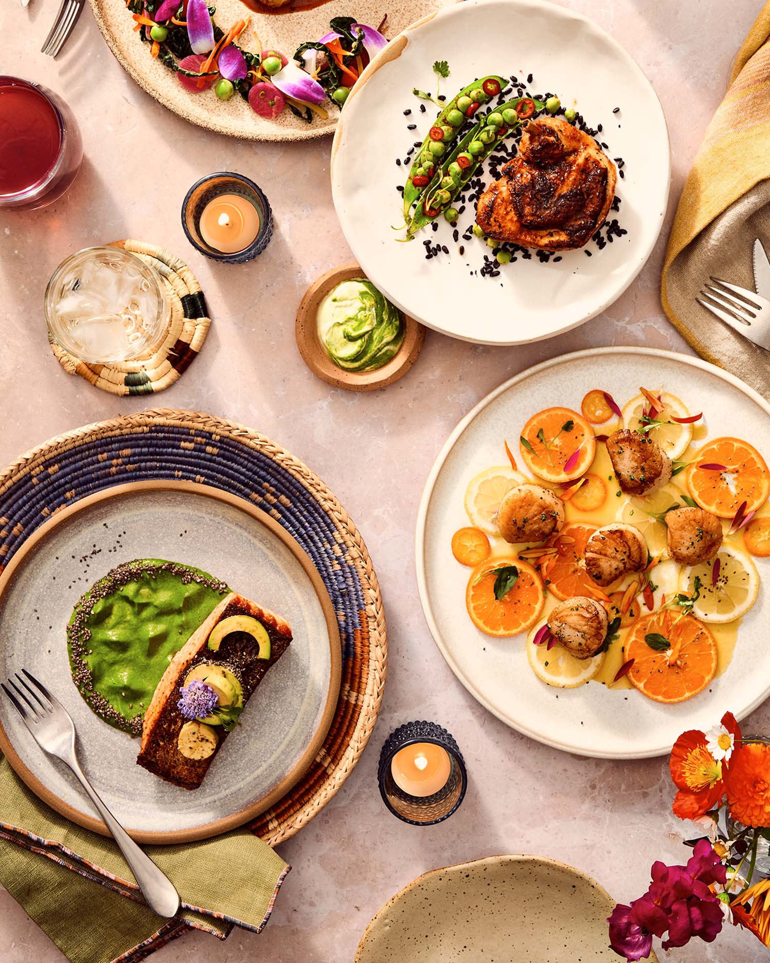 a table of food