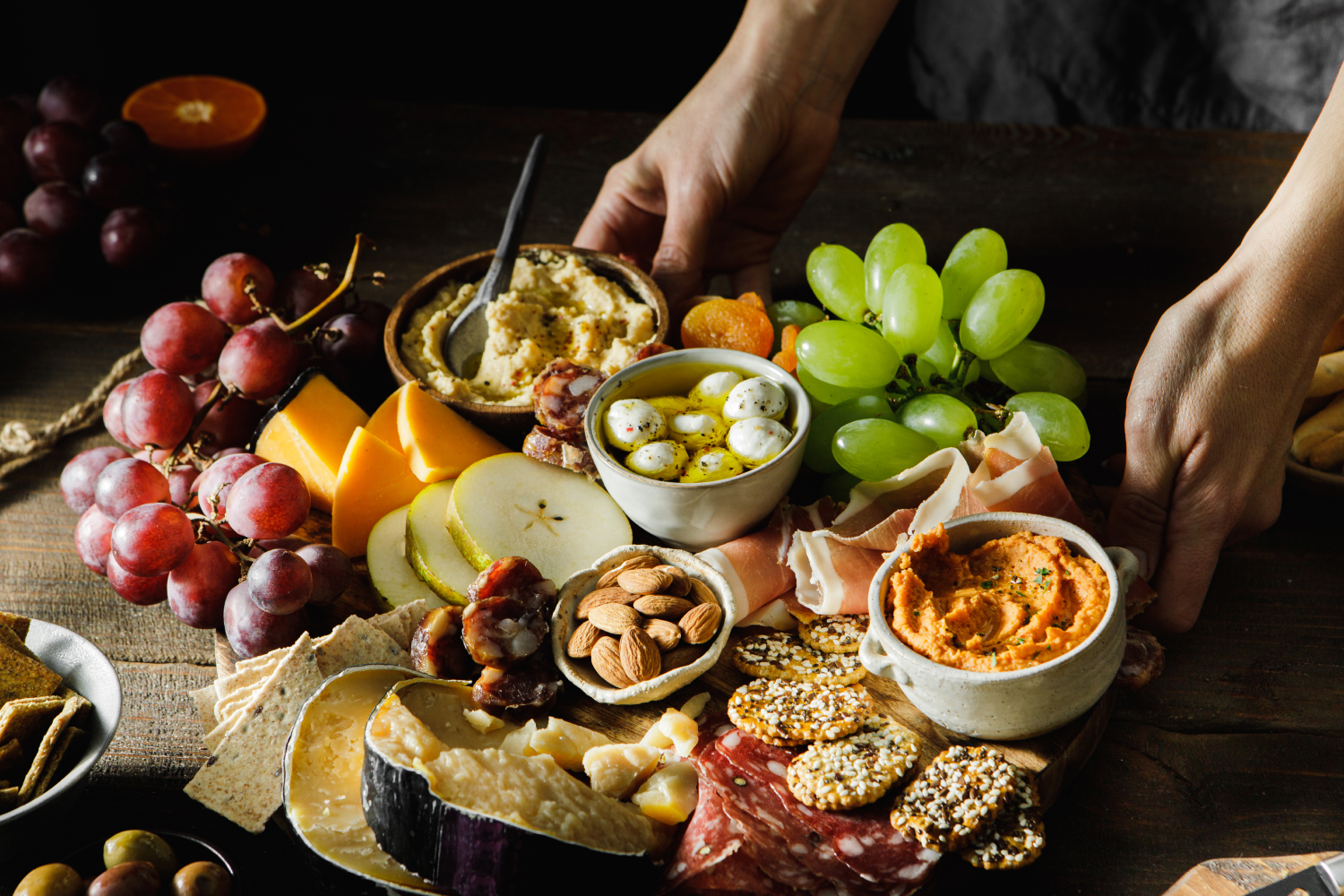 A charcuterie board