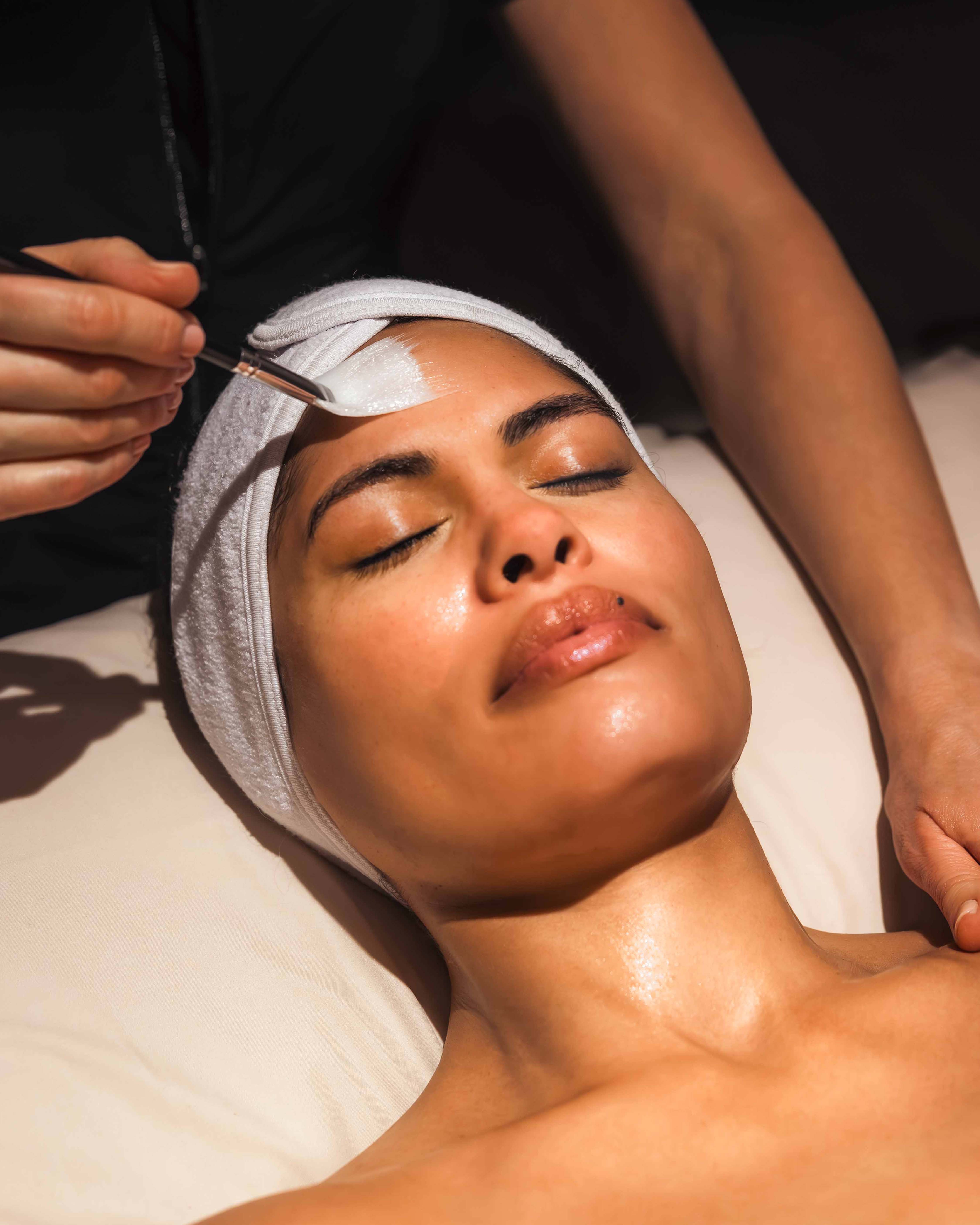 A woman getting a facial