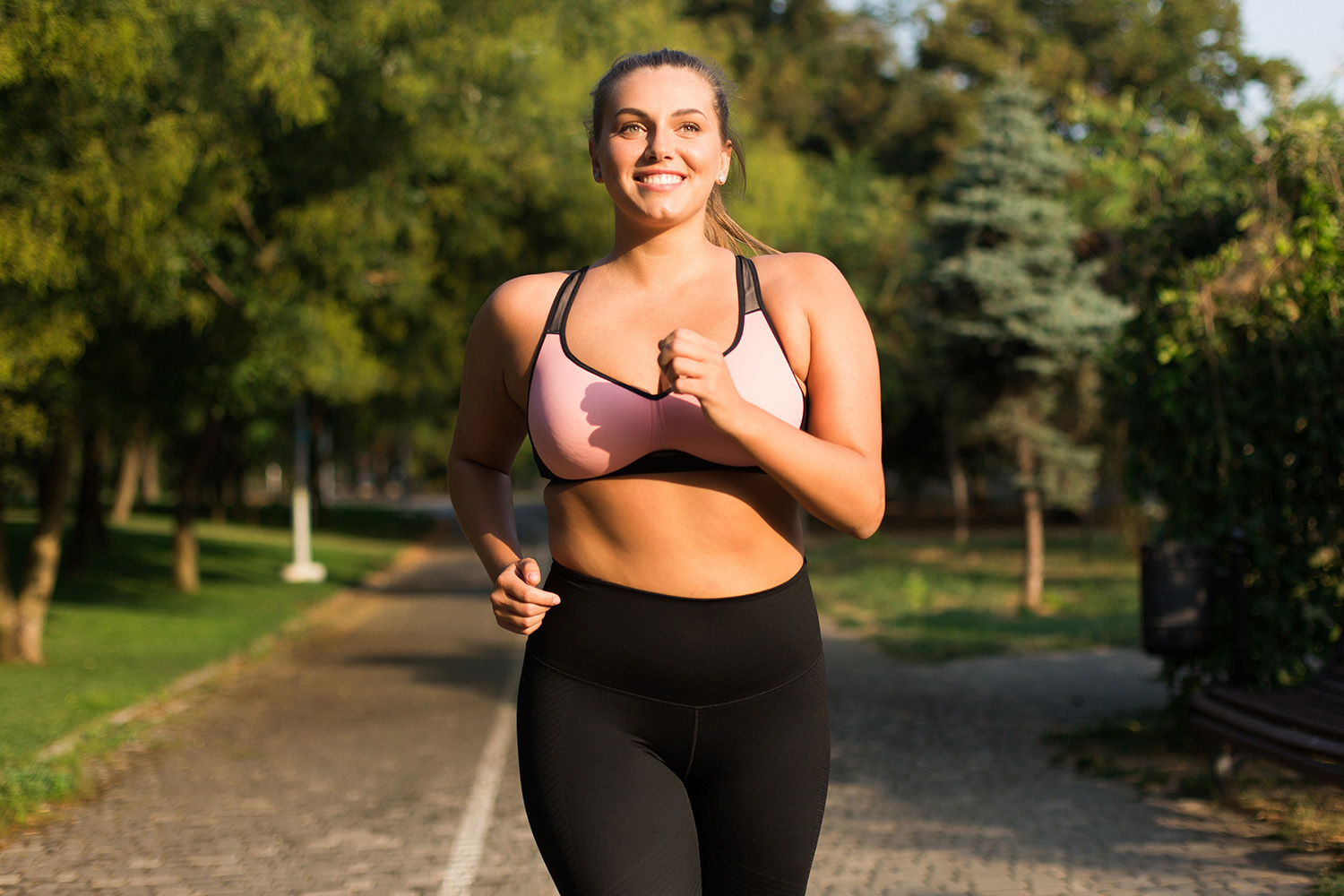 A Woman Running Outdoors