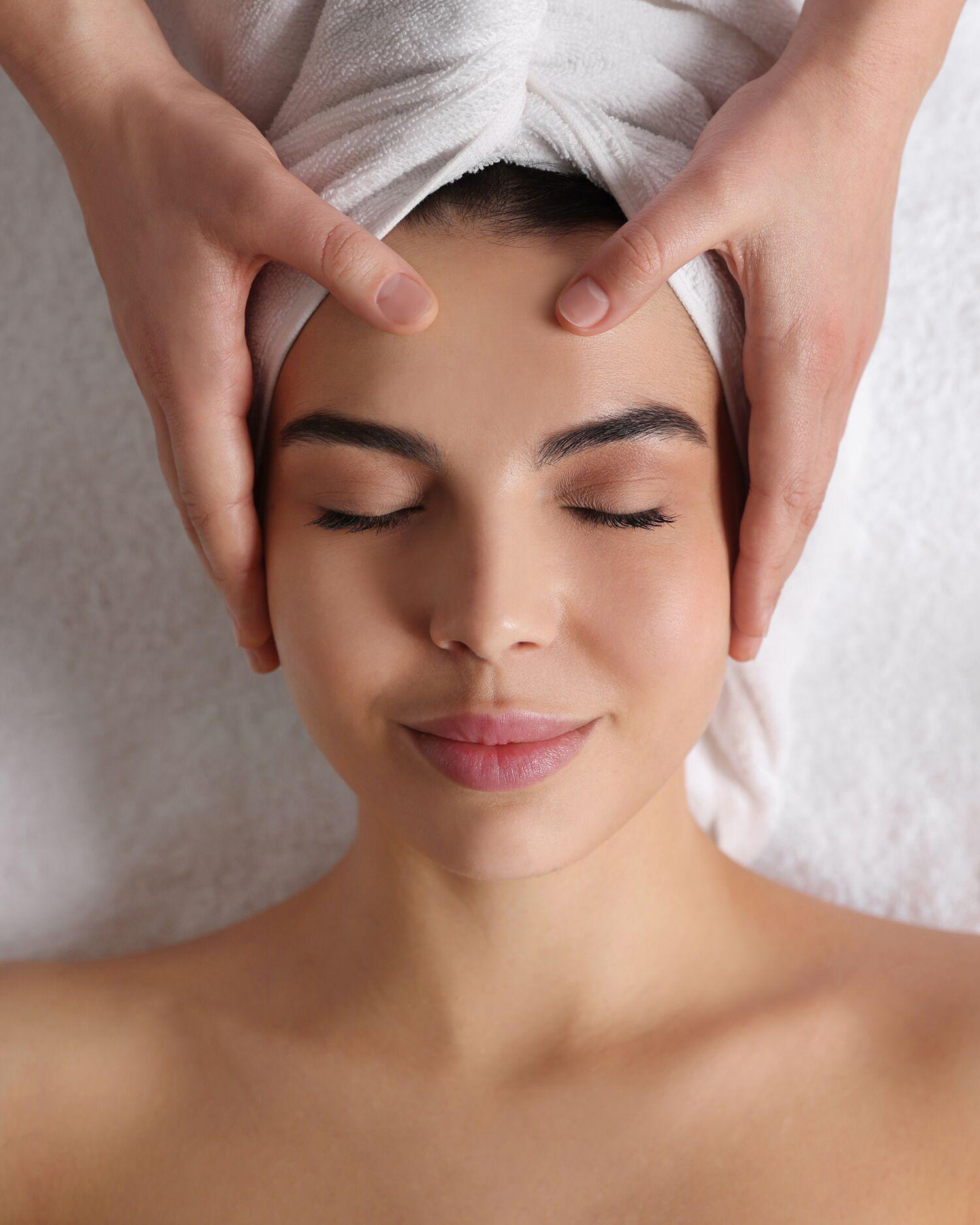 A woman getting a facial
