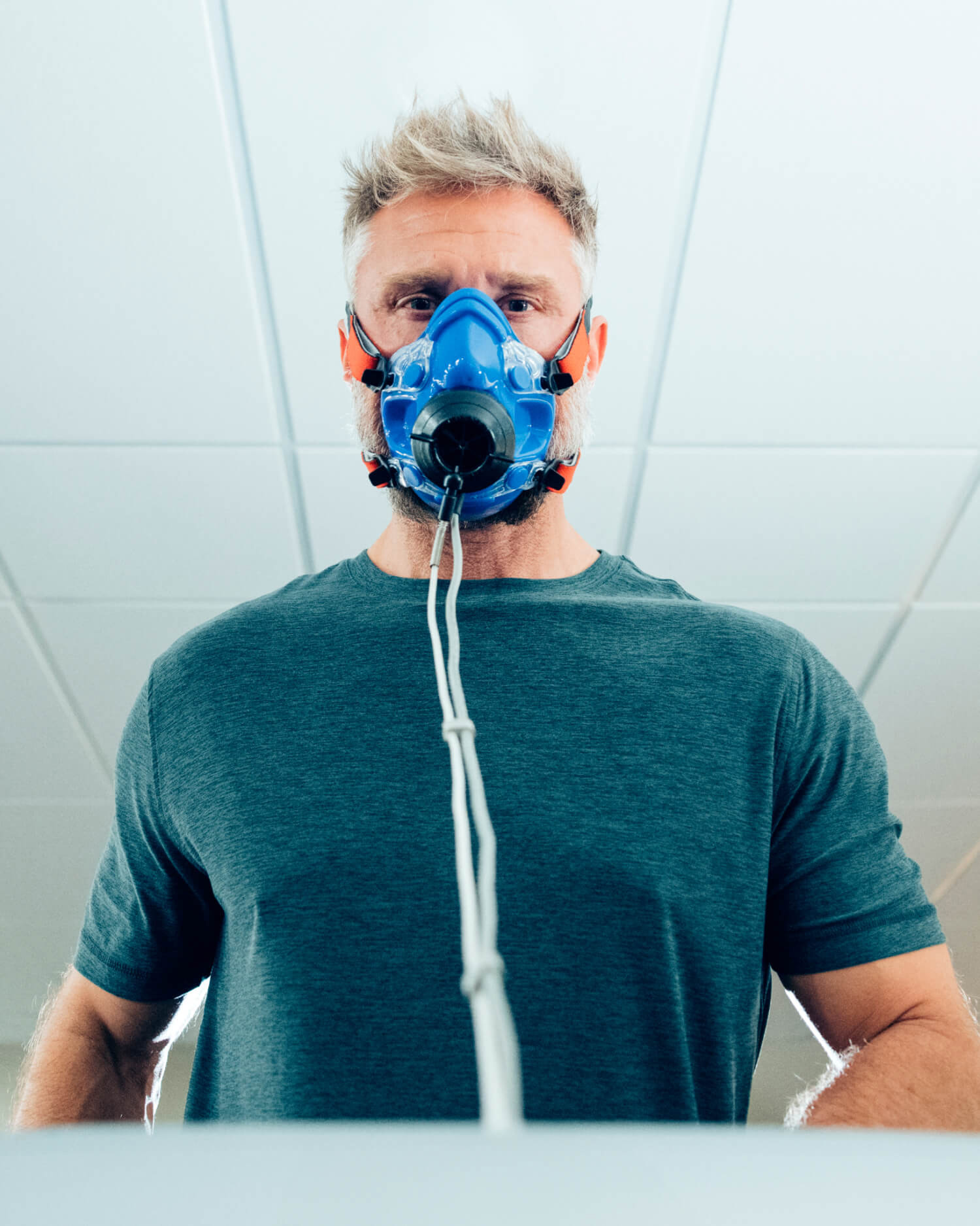 Man Doing a VO2Max Measurement 