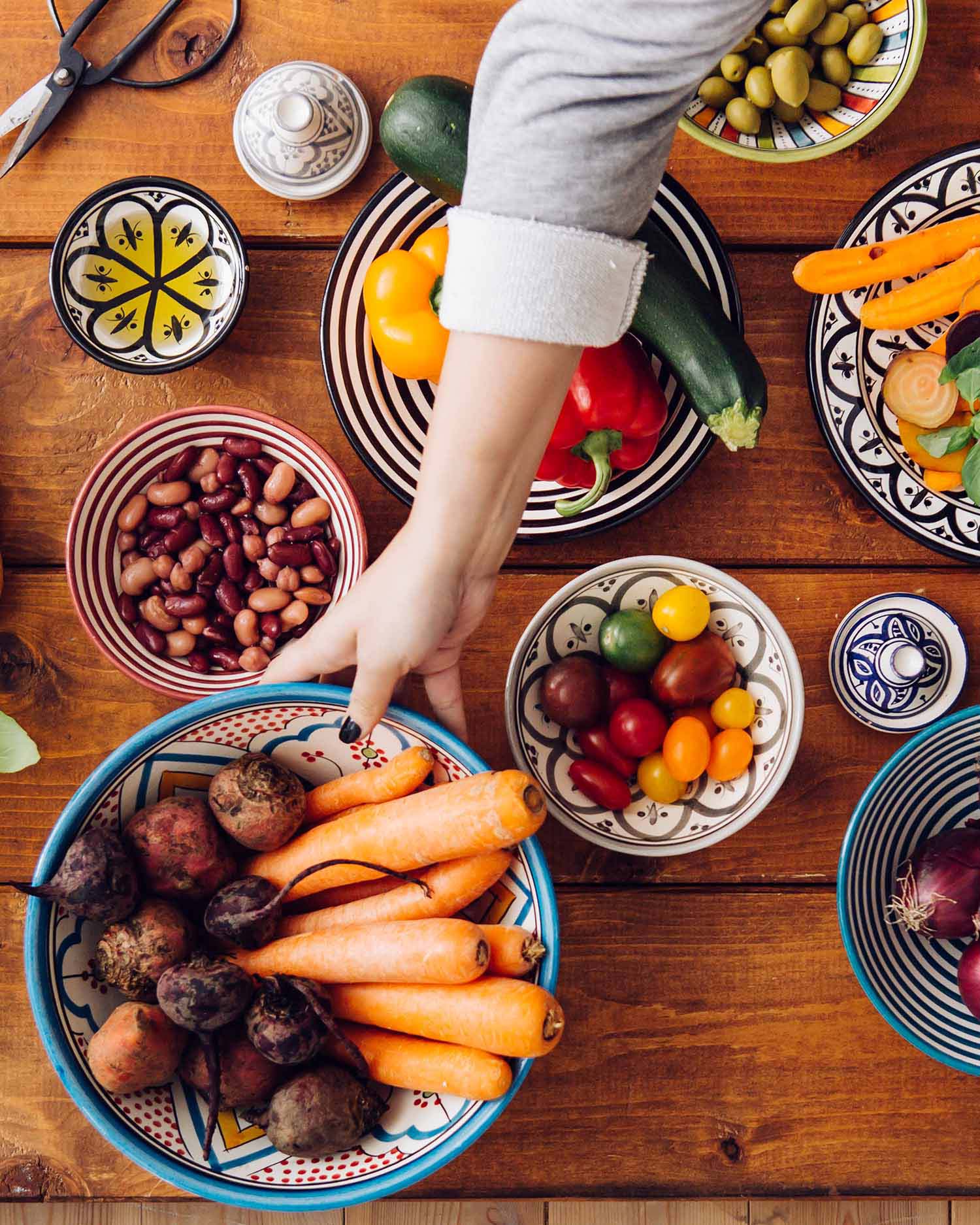 A table of healthy food at Canyon Ranch