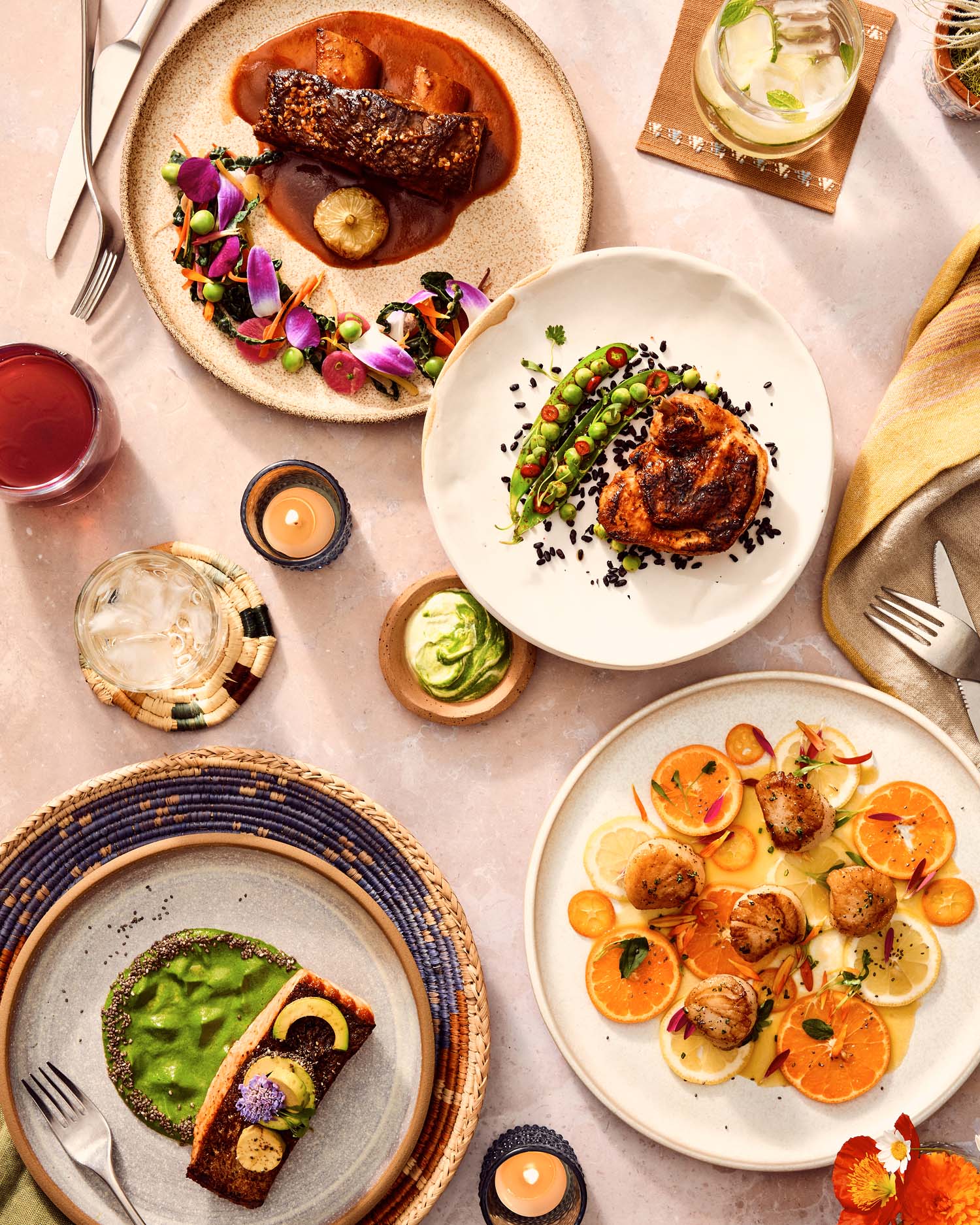 Table Setting with Food 