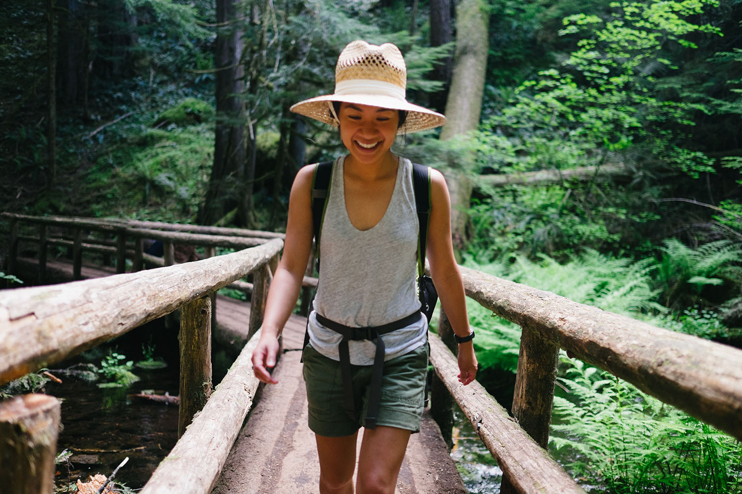 a woman hiking