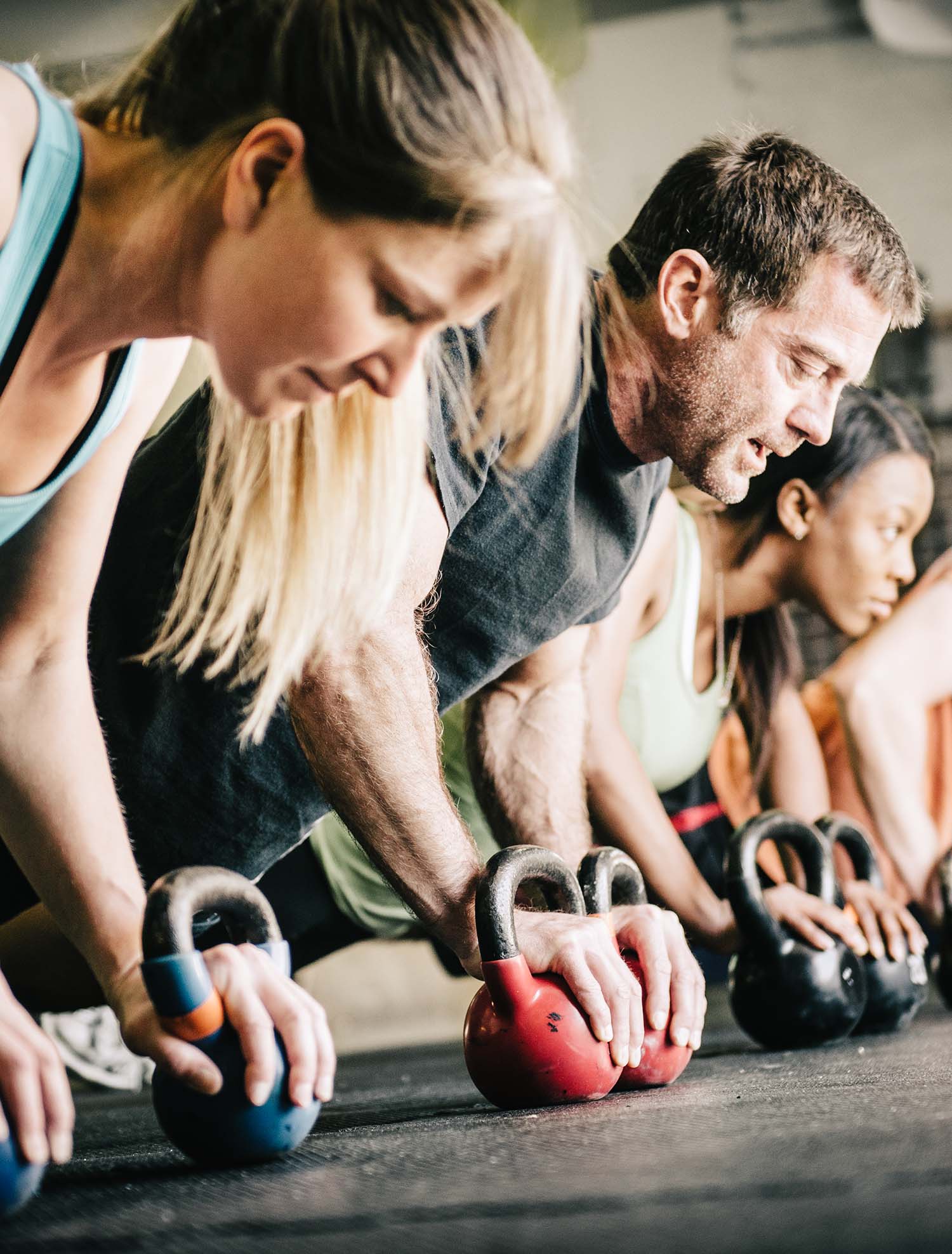 a group working out