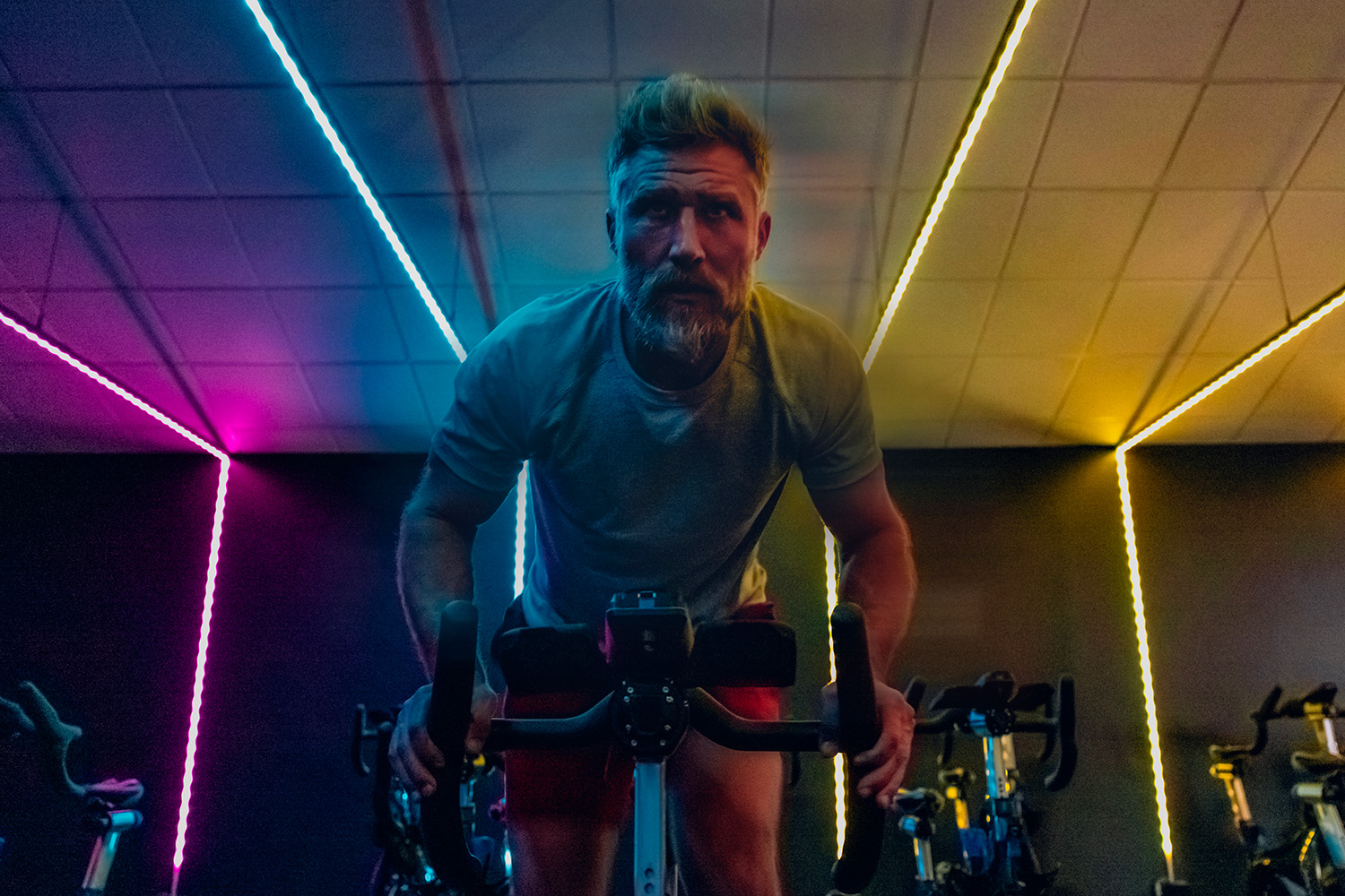 Man Spinning Indoors 