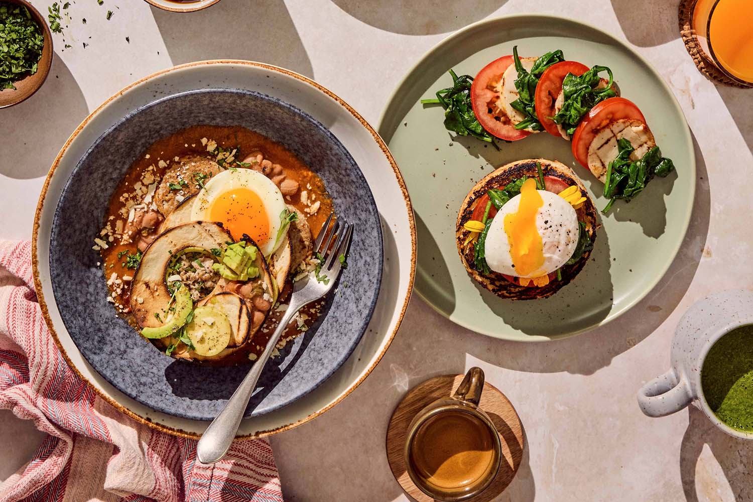 Breakfast Food and Table Setting at the Vaquero