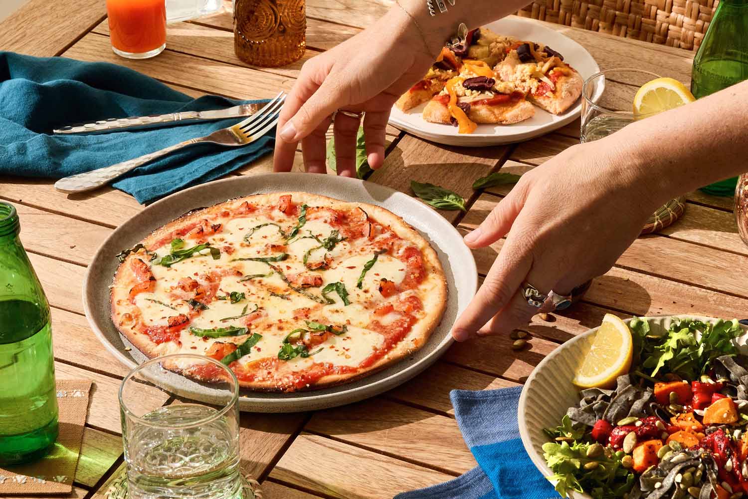 Table Setting with Pizza Lunch