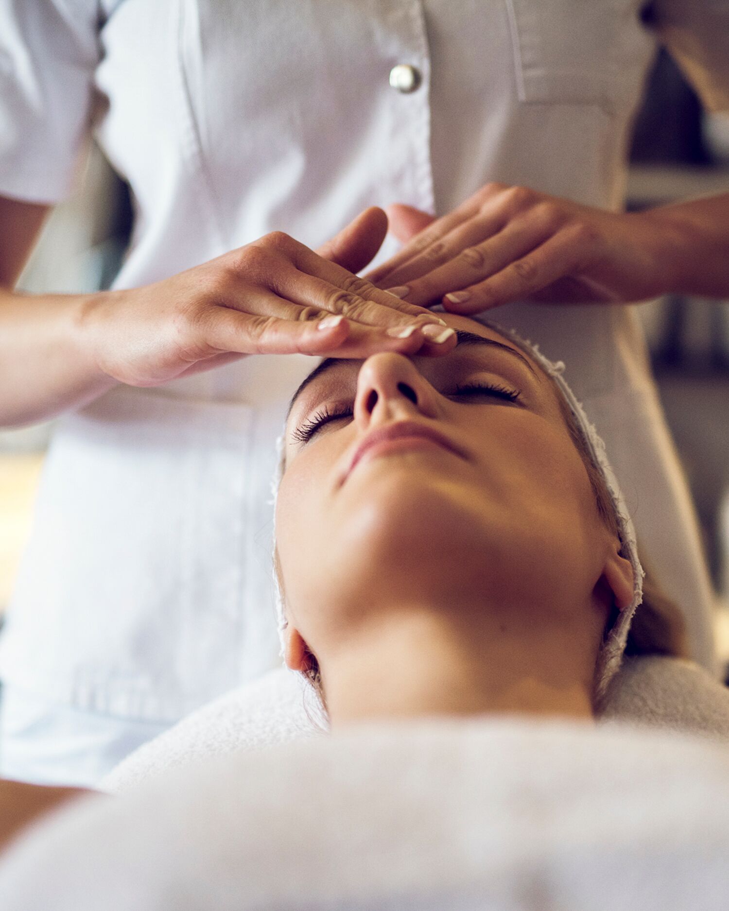 Woman enjoying a VENN Collagen Facial
