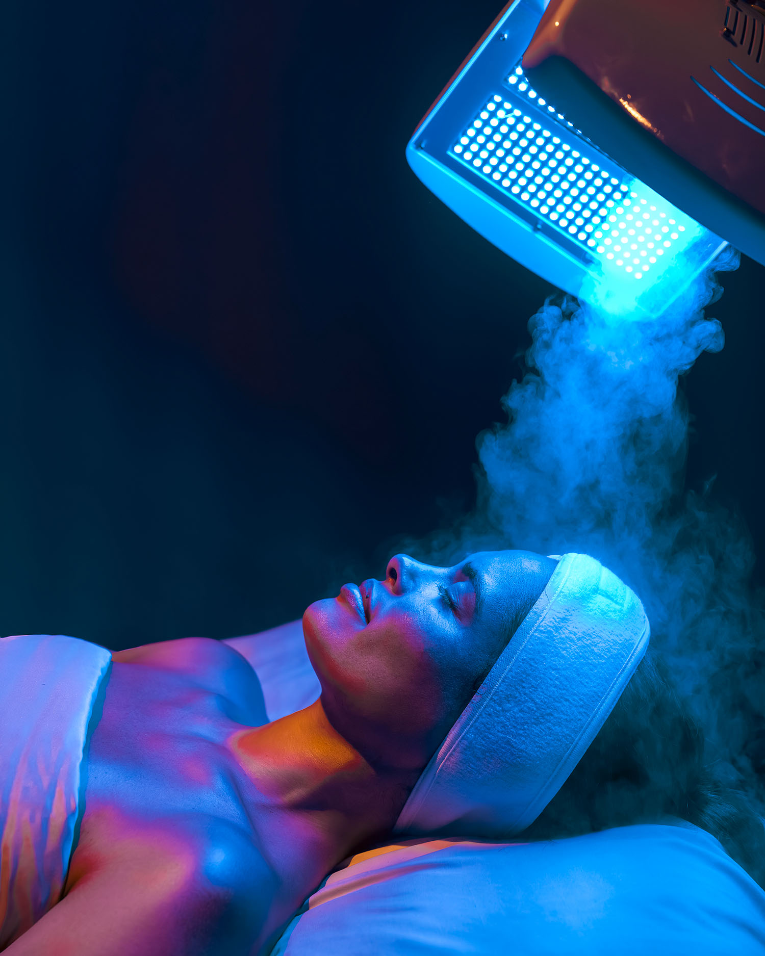 a woman getting a facial