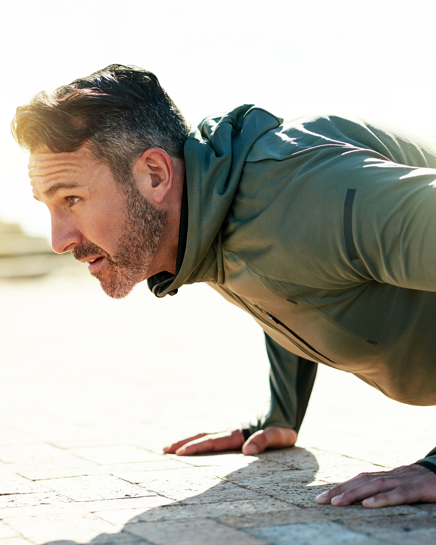 a man doing pushups