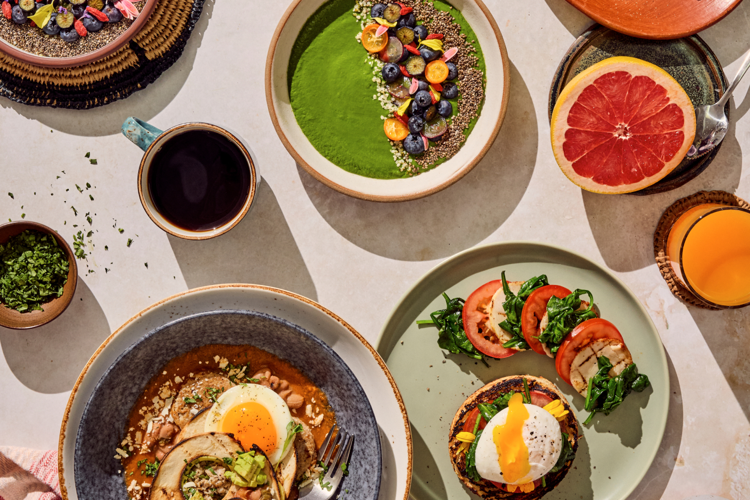 A table of healthy food