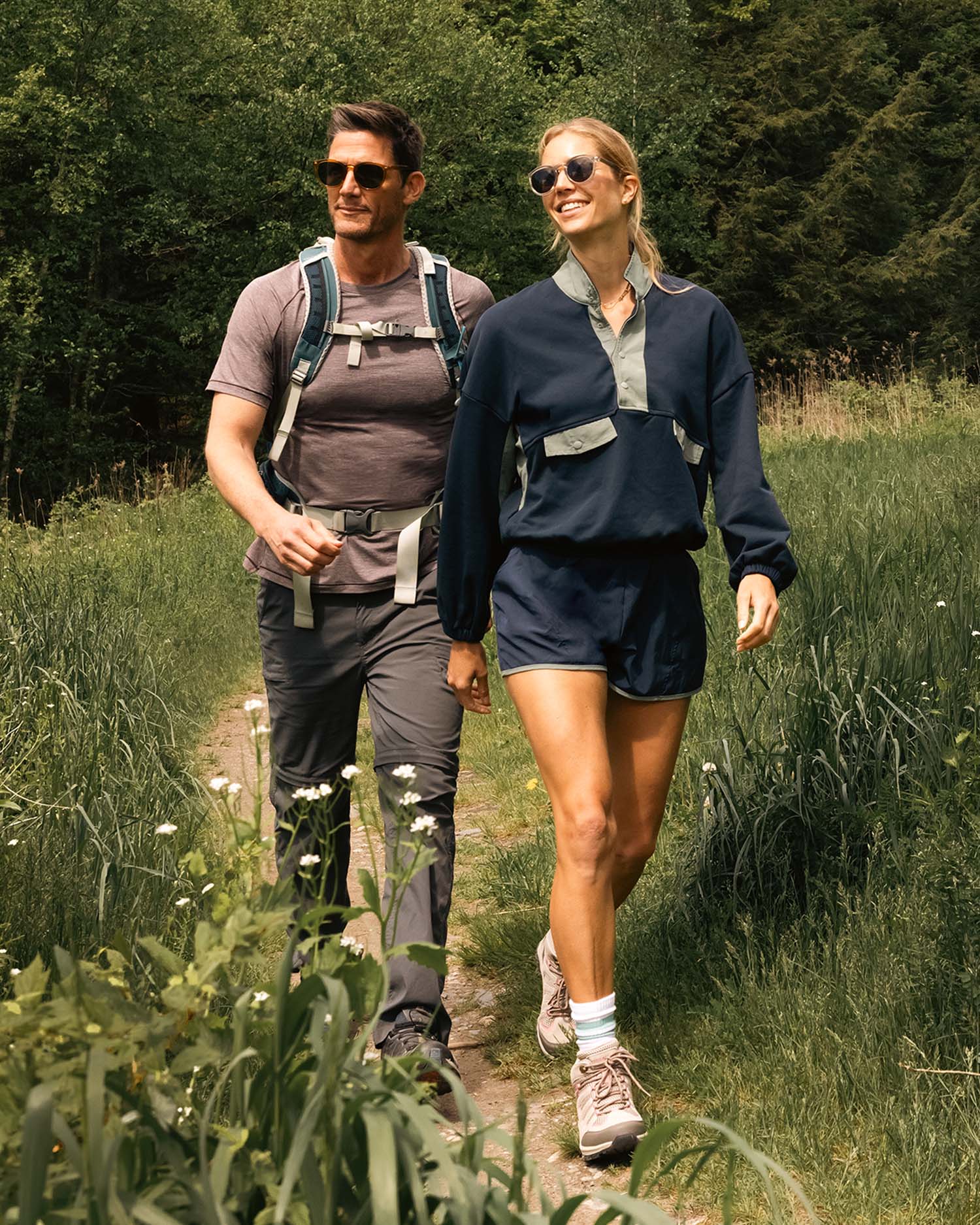 a couple hiking