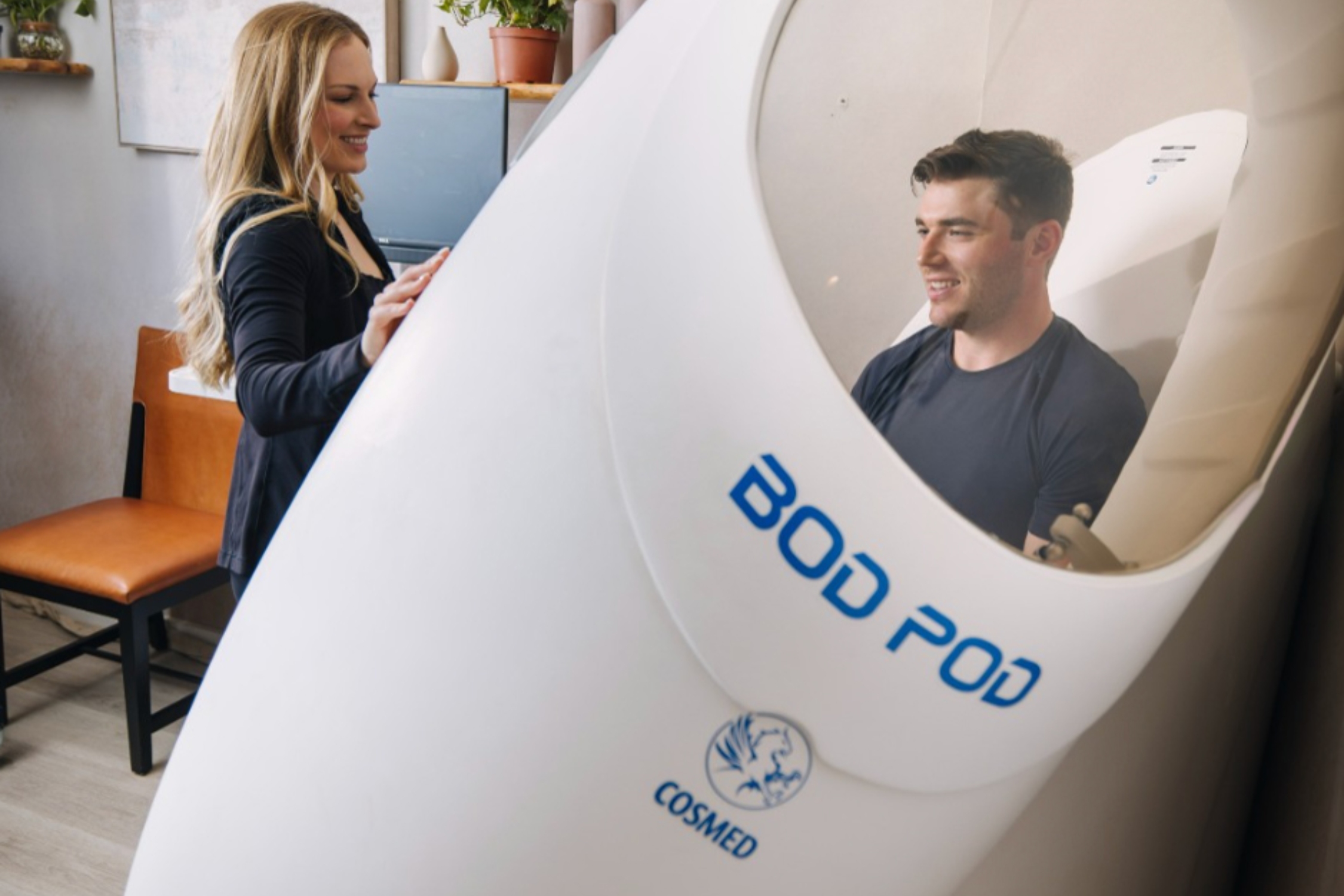 A man getting a body composition analysis