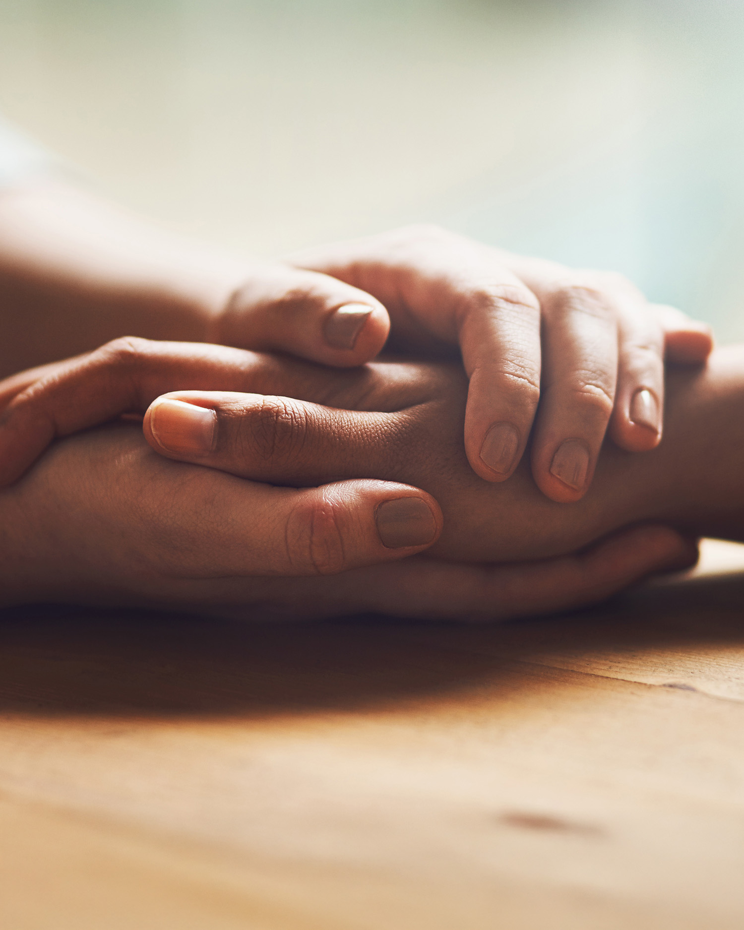 two people holding hands