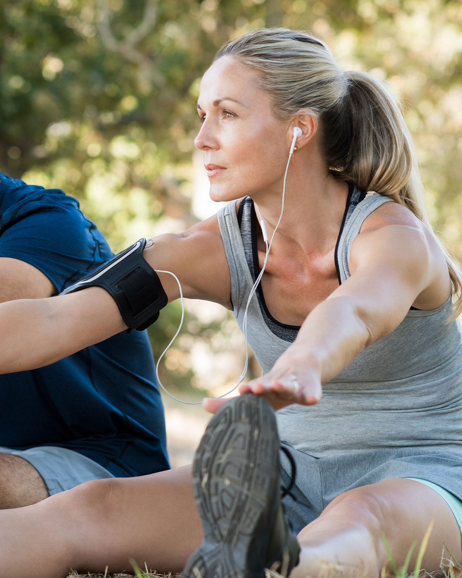 an older couple working out
