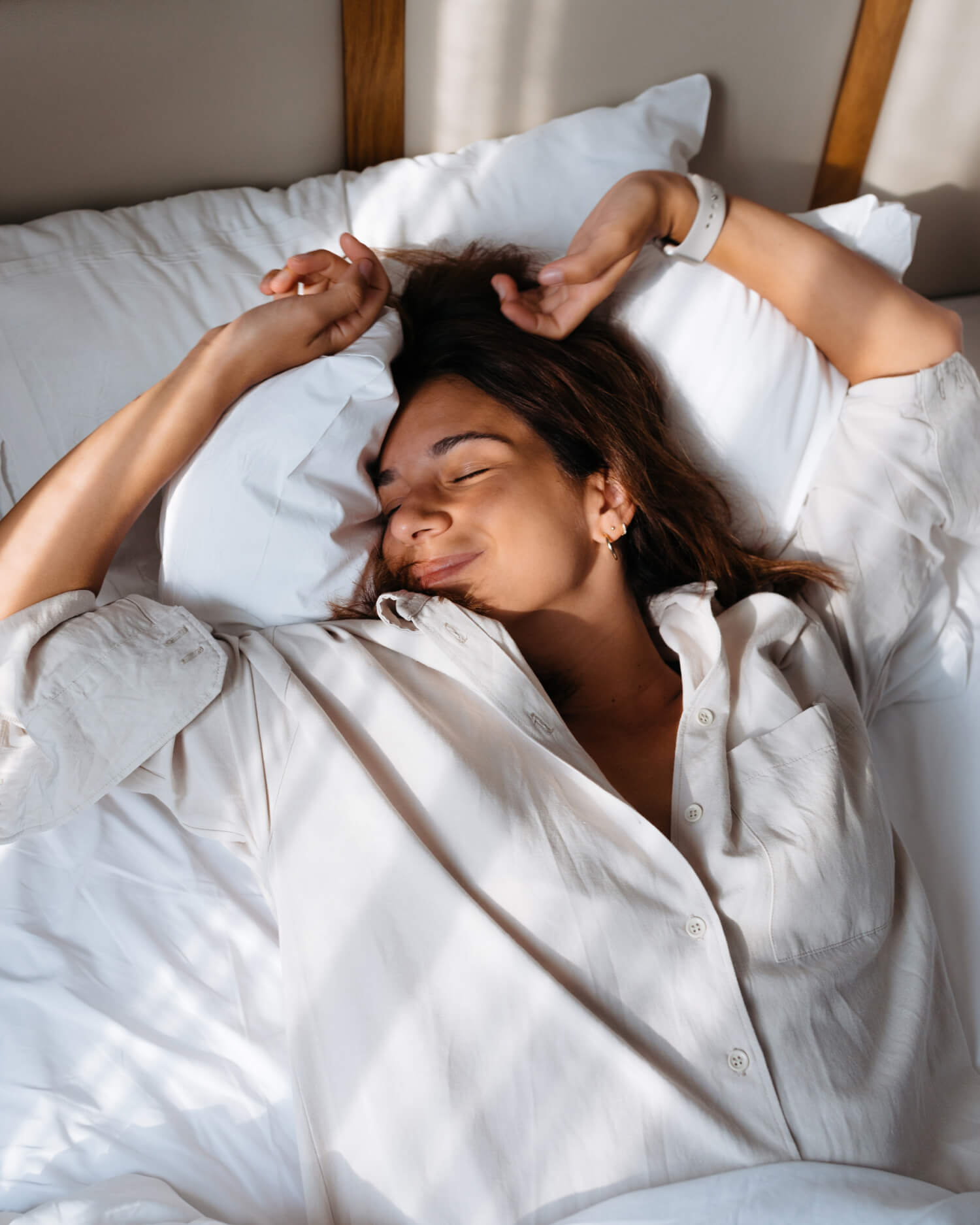 a woman sleeping restfully