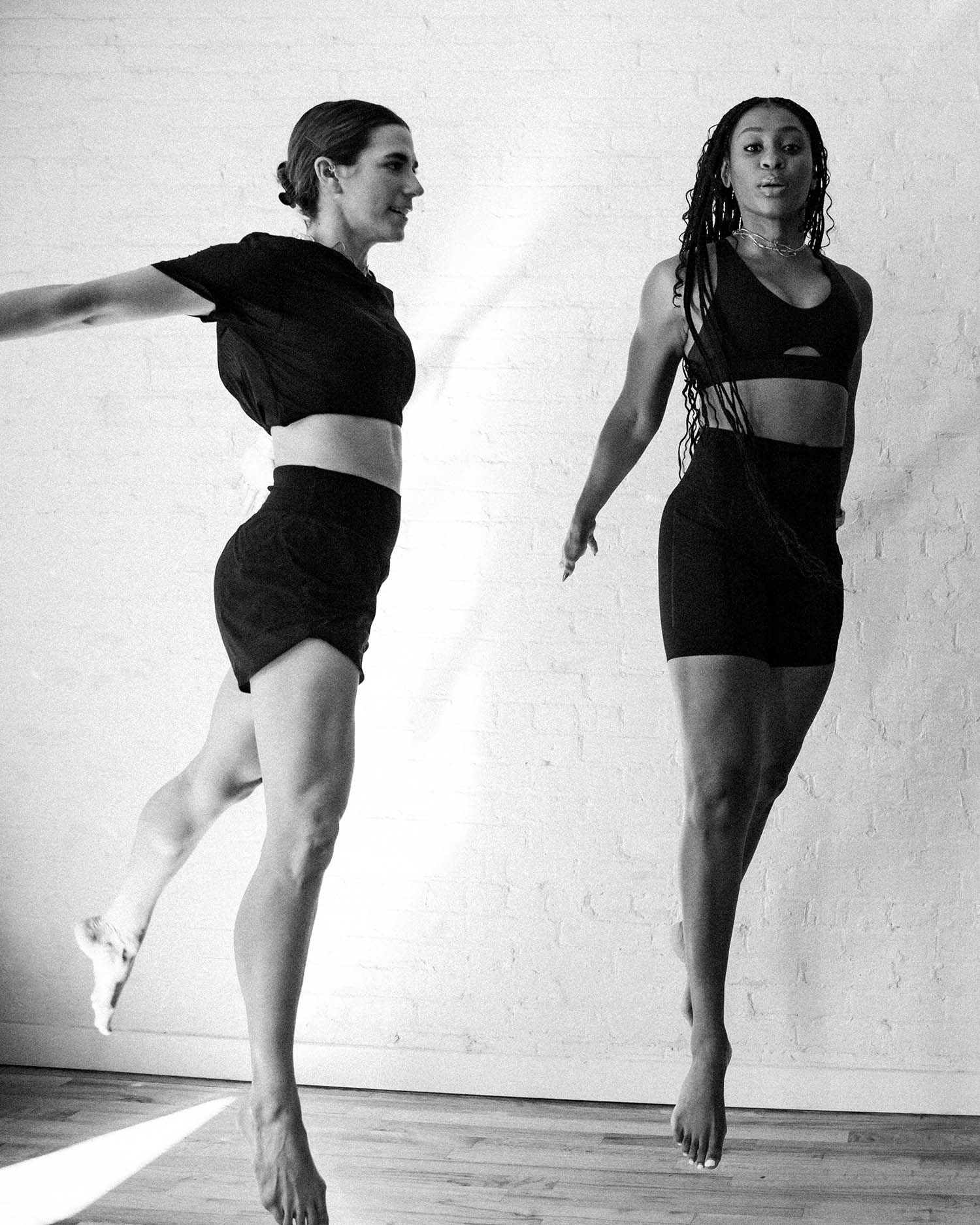 a group of women jumping