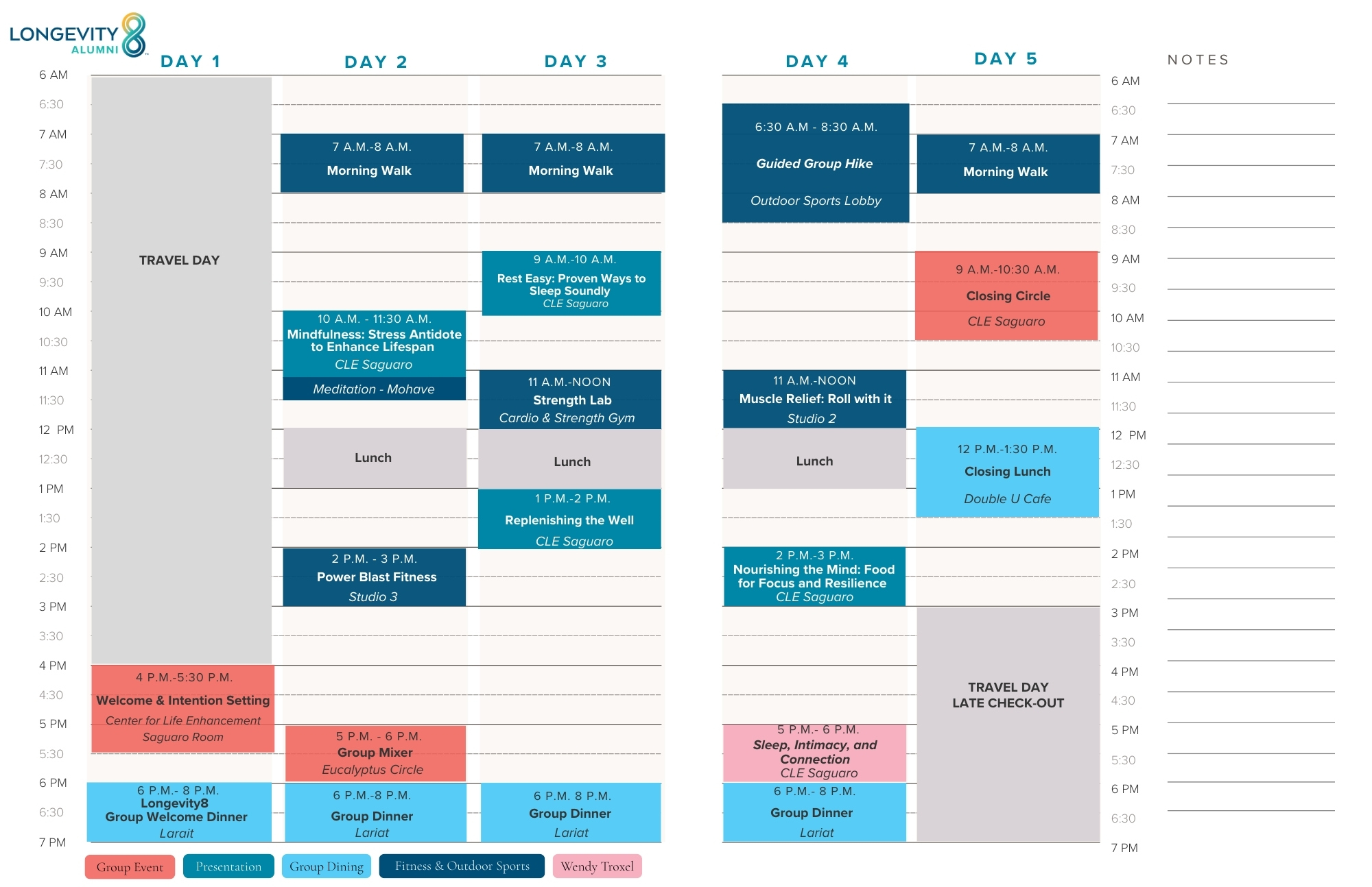 A sample schedule thumbnail for a heyzine