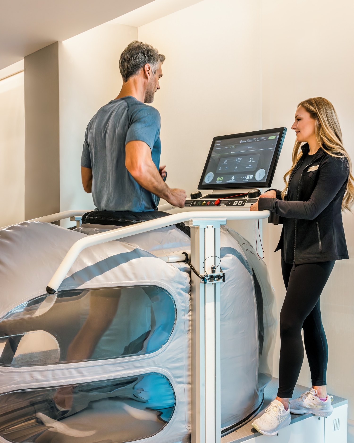 a man getting a boost treadmill service